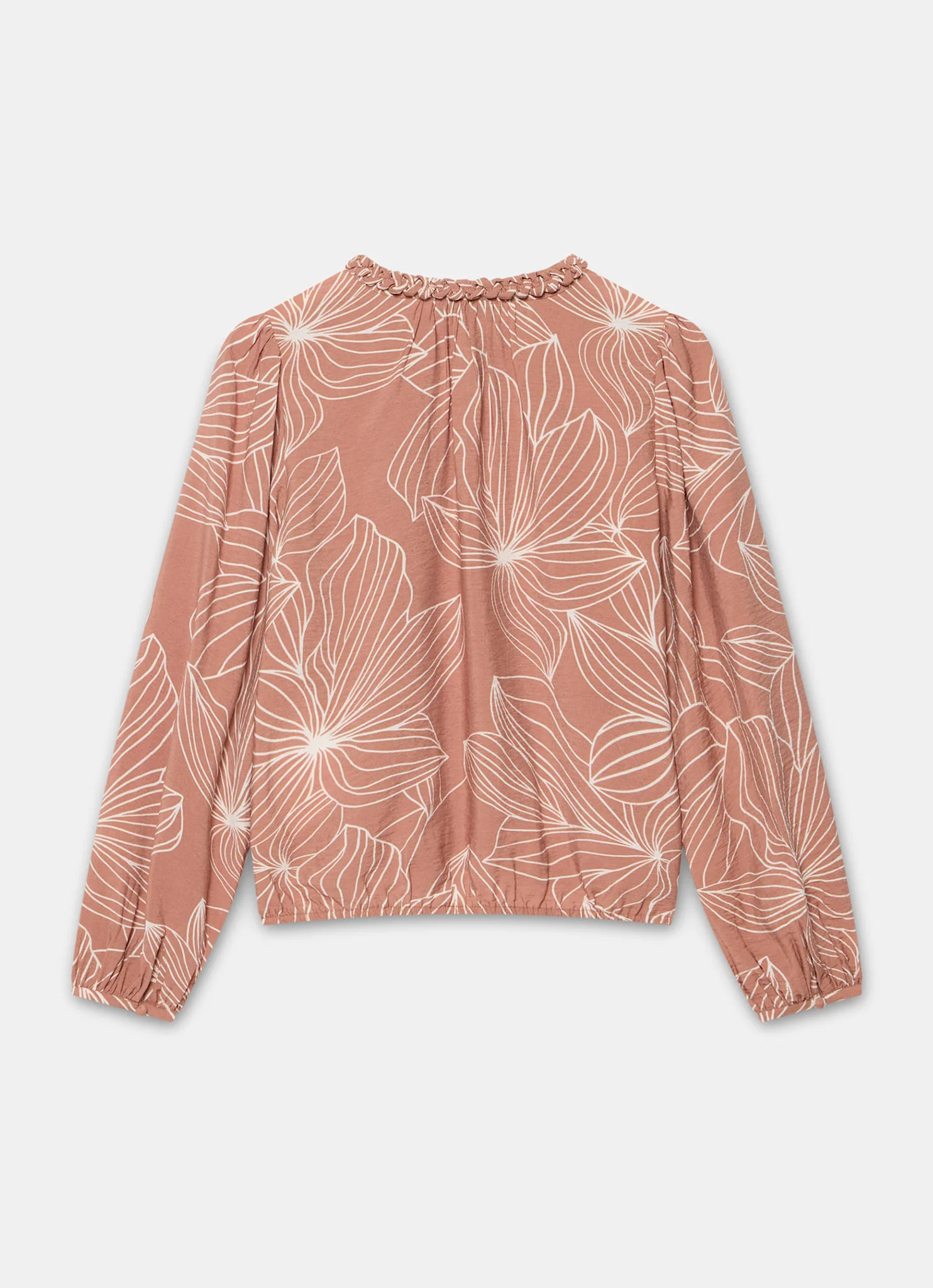 Tan Floral Print Blouse - Image 8