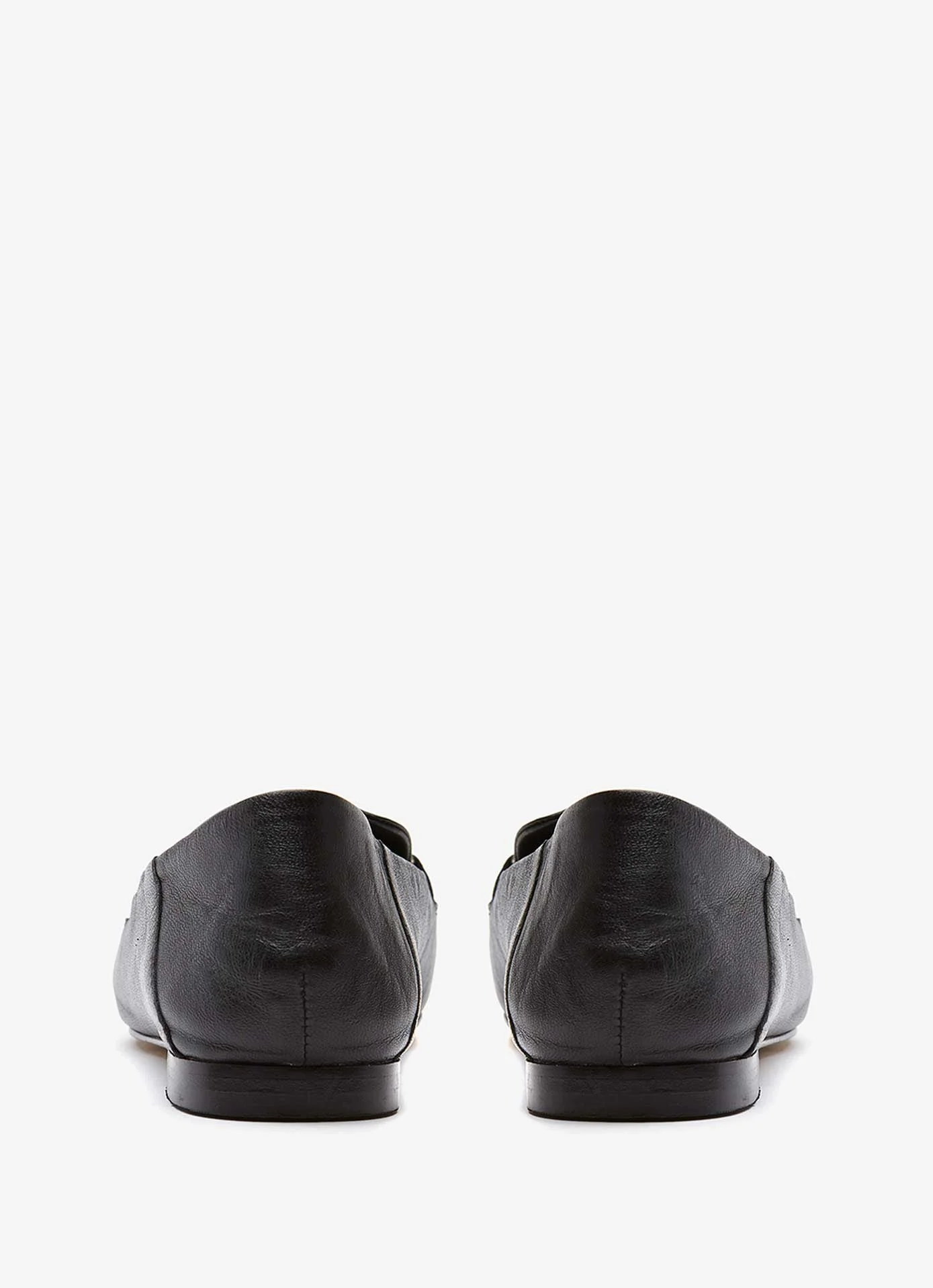 Camille Black Leather Loafers - Image 4