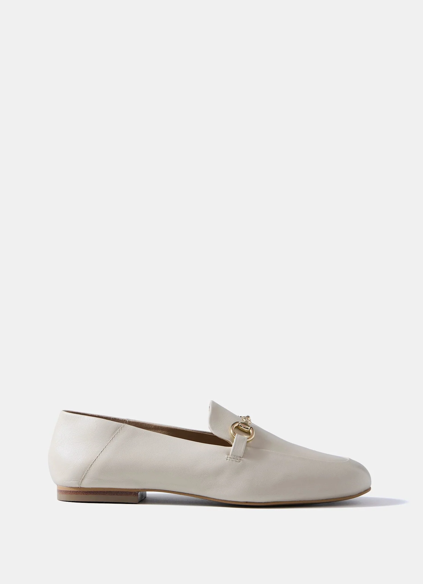 Camille Cream Leather Loafers