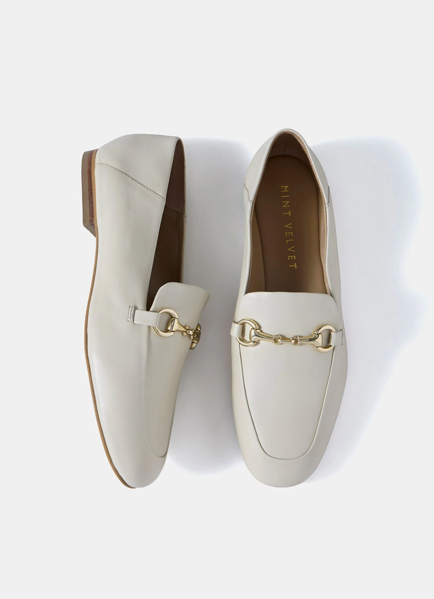 Camille Cream Leather Loafers - Image 3
