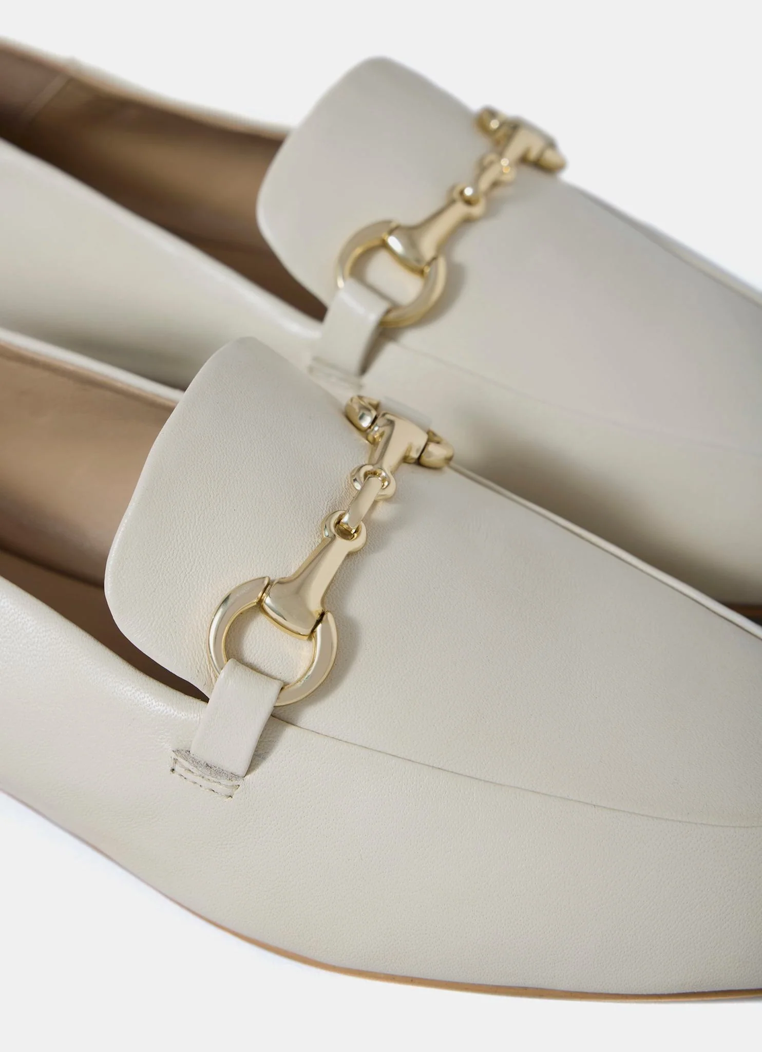 Camille Cream Leather Loafers - Image 4