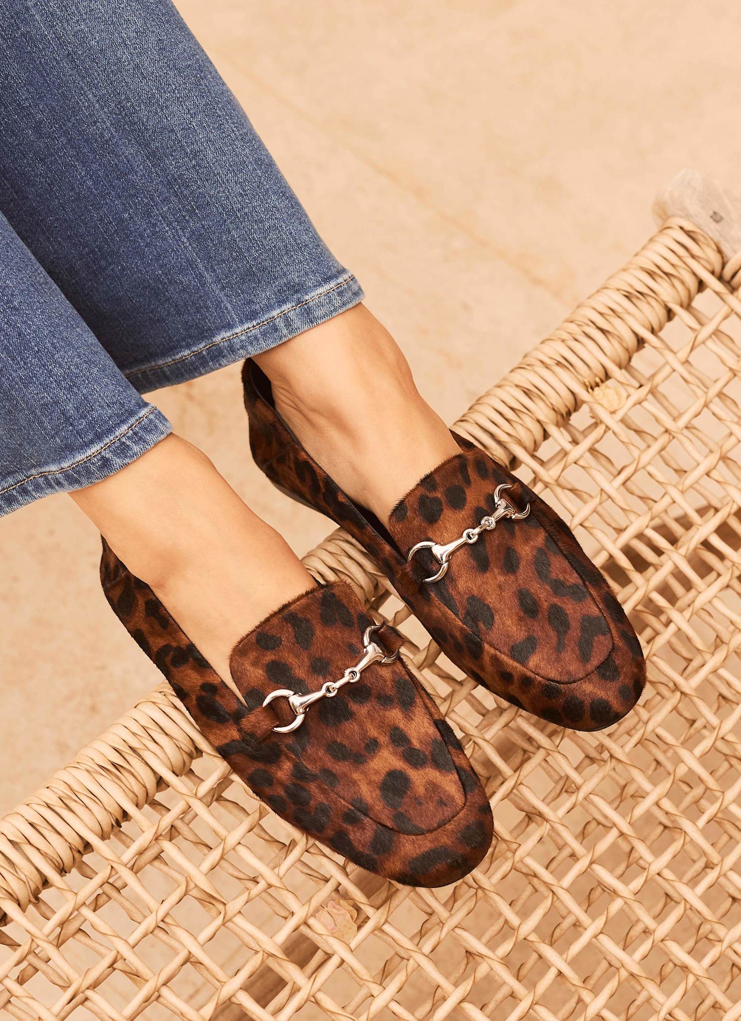 Camille Leopard Textured Loafers - Image 3