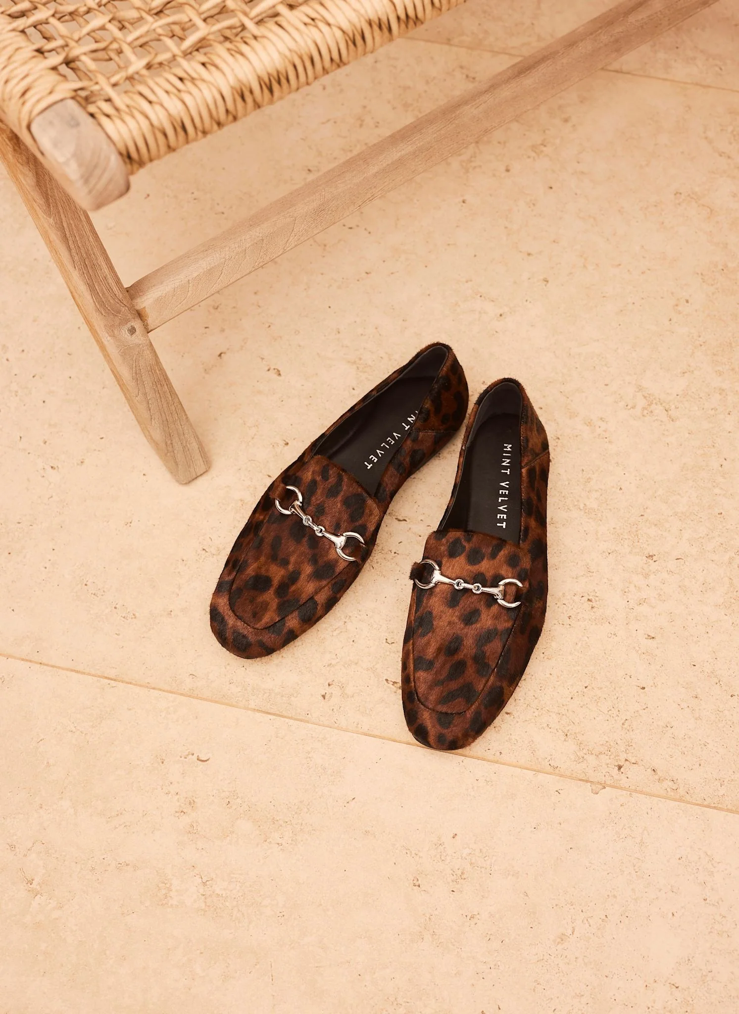 Camille Leopard Textured Loafers - Image 4