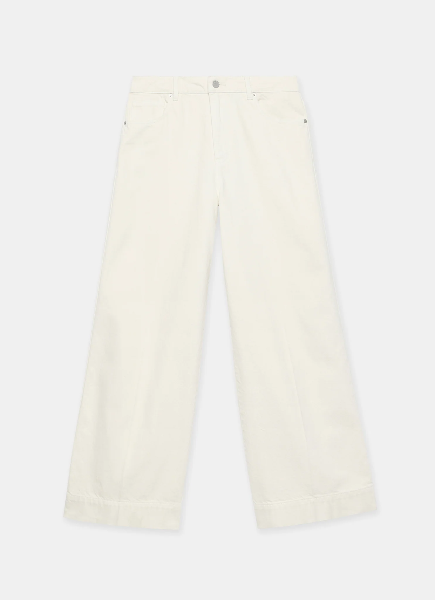 Cream Wide Leg Jeans - Image 6