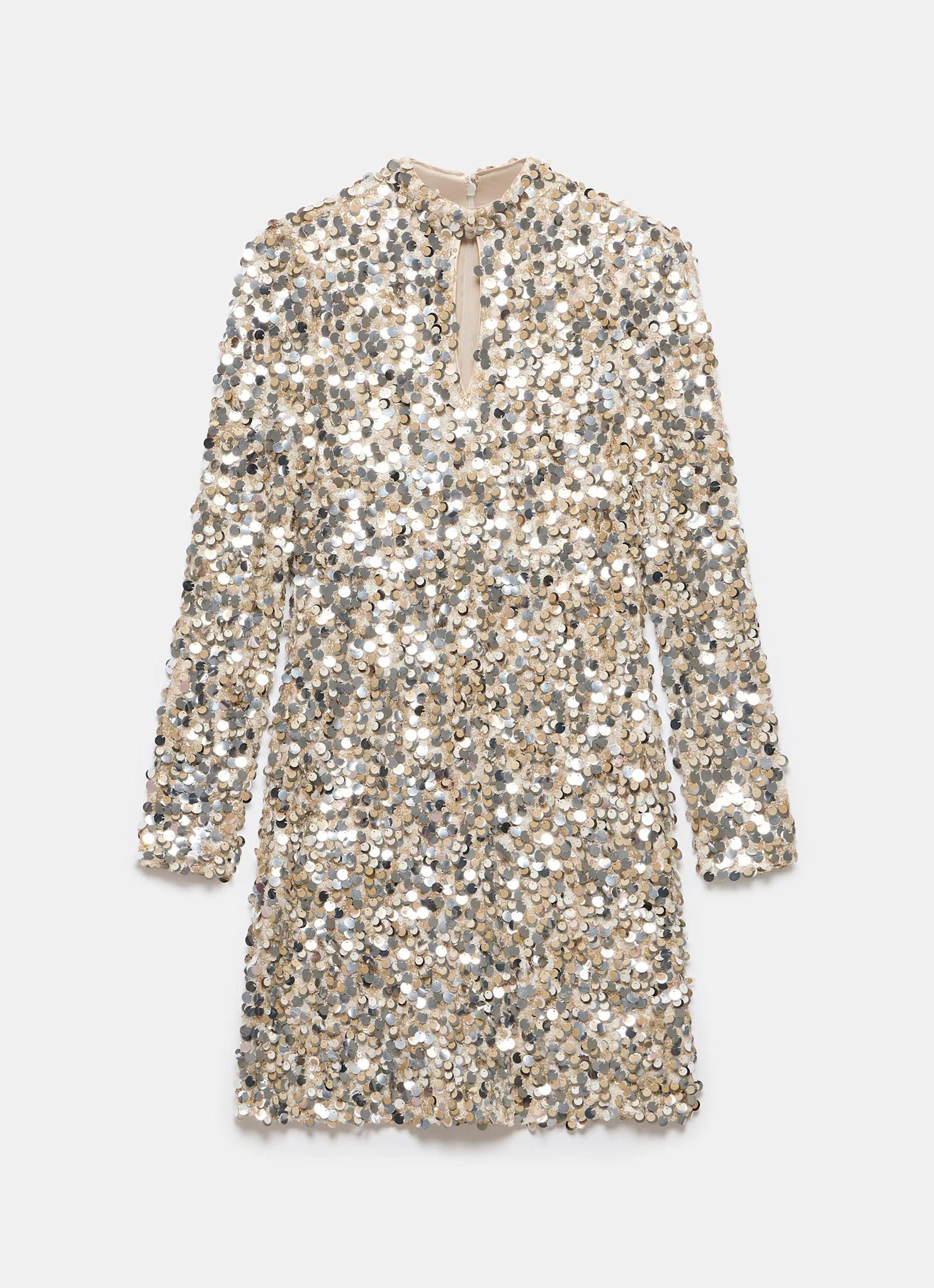 Gold Sequin Mini Dress - Image 6