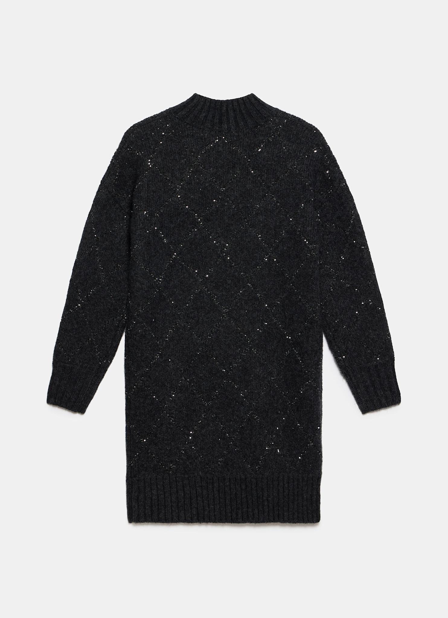 Grey Sequin Knit Mini Dress - Image 7