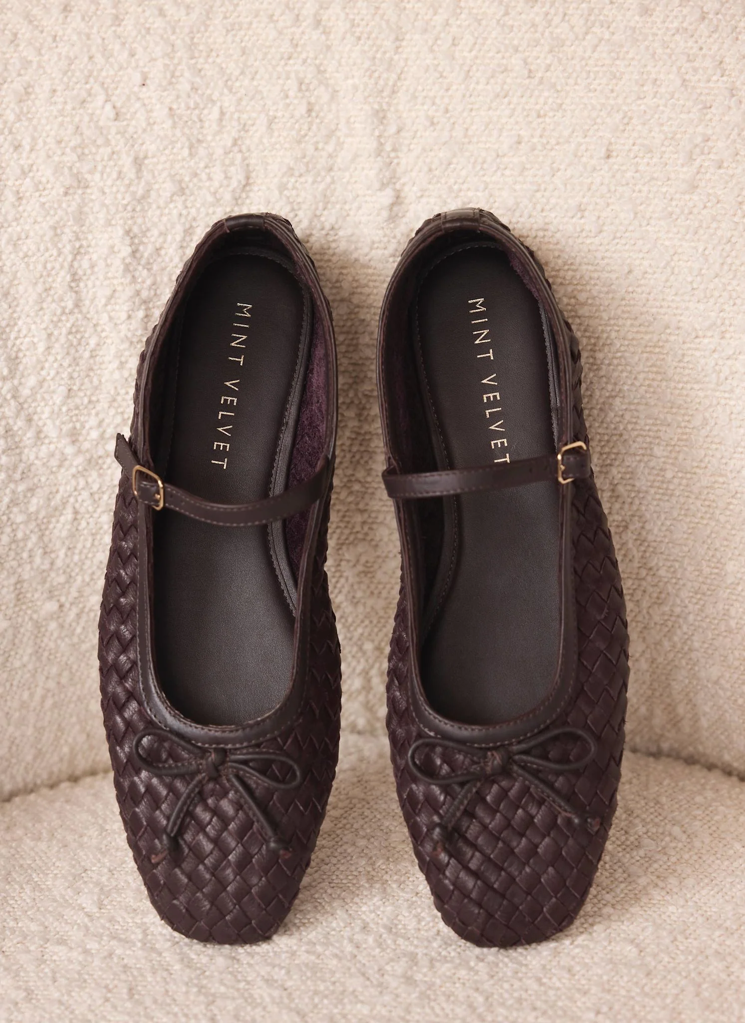 Charley Burgundy Leather Woven Pumps - Image 2