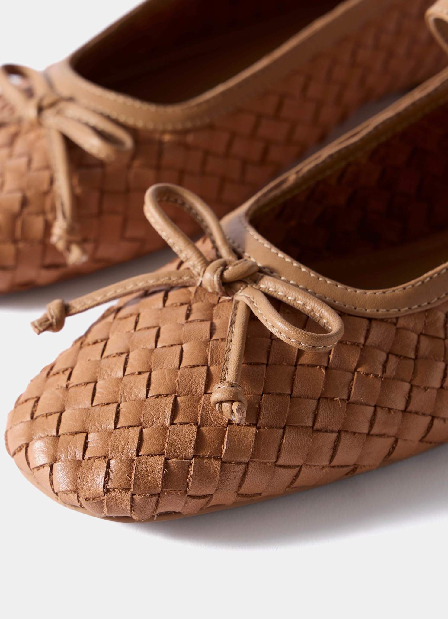 Charley Tan Leather Woven Pumps - Image 5