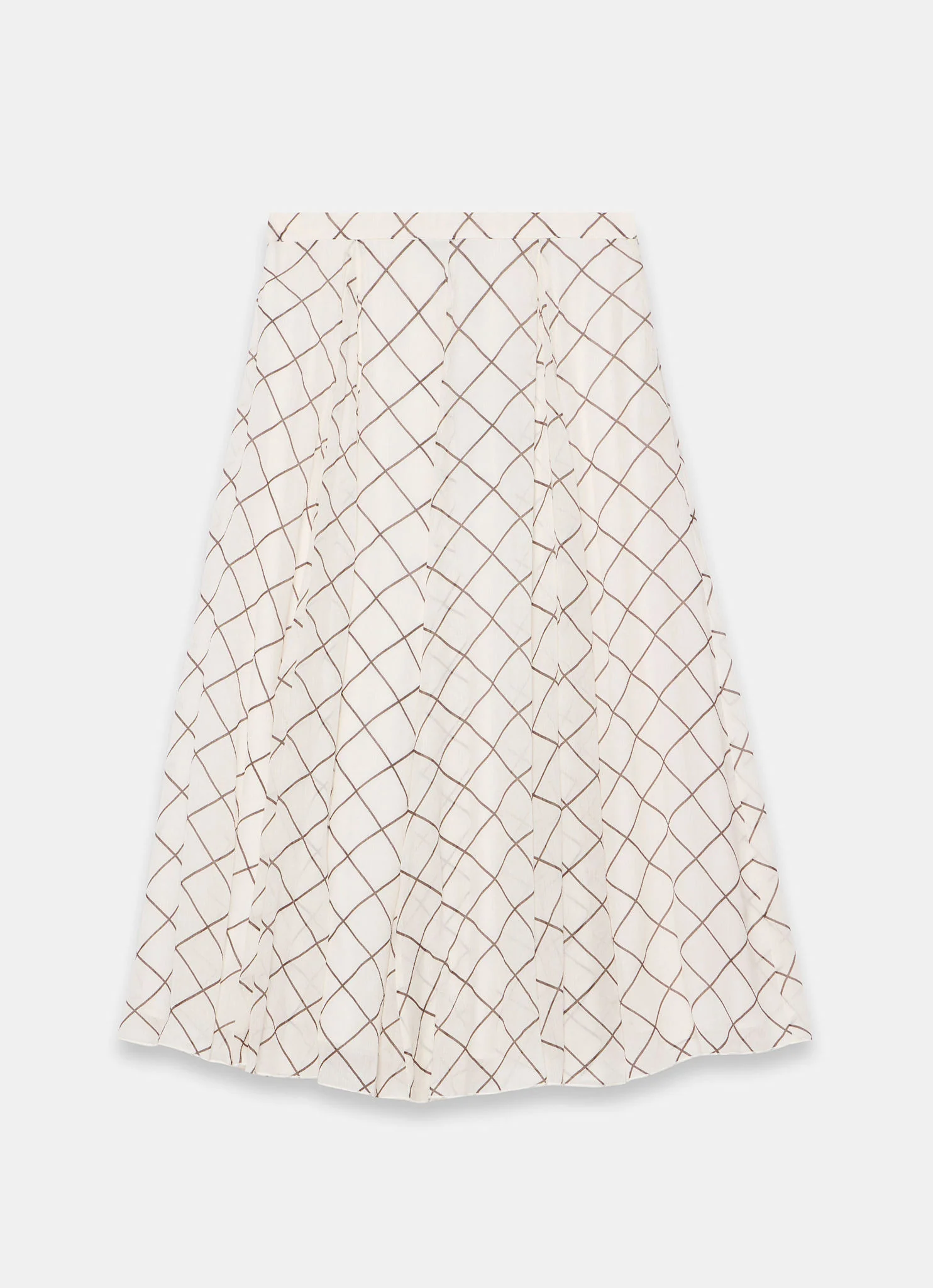 Neutral Checked Midi Skirt - Image 6