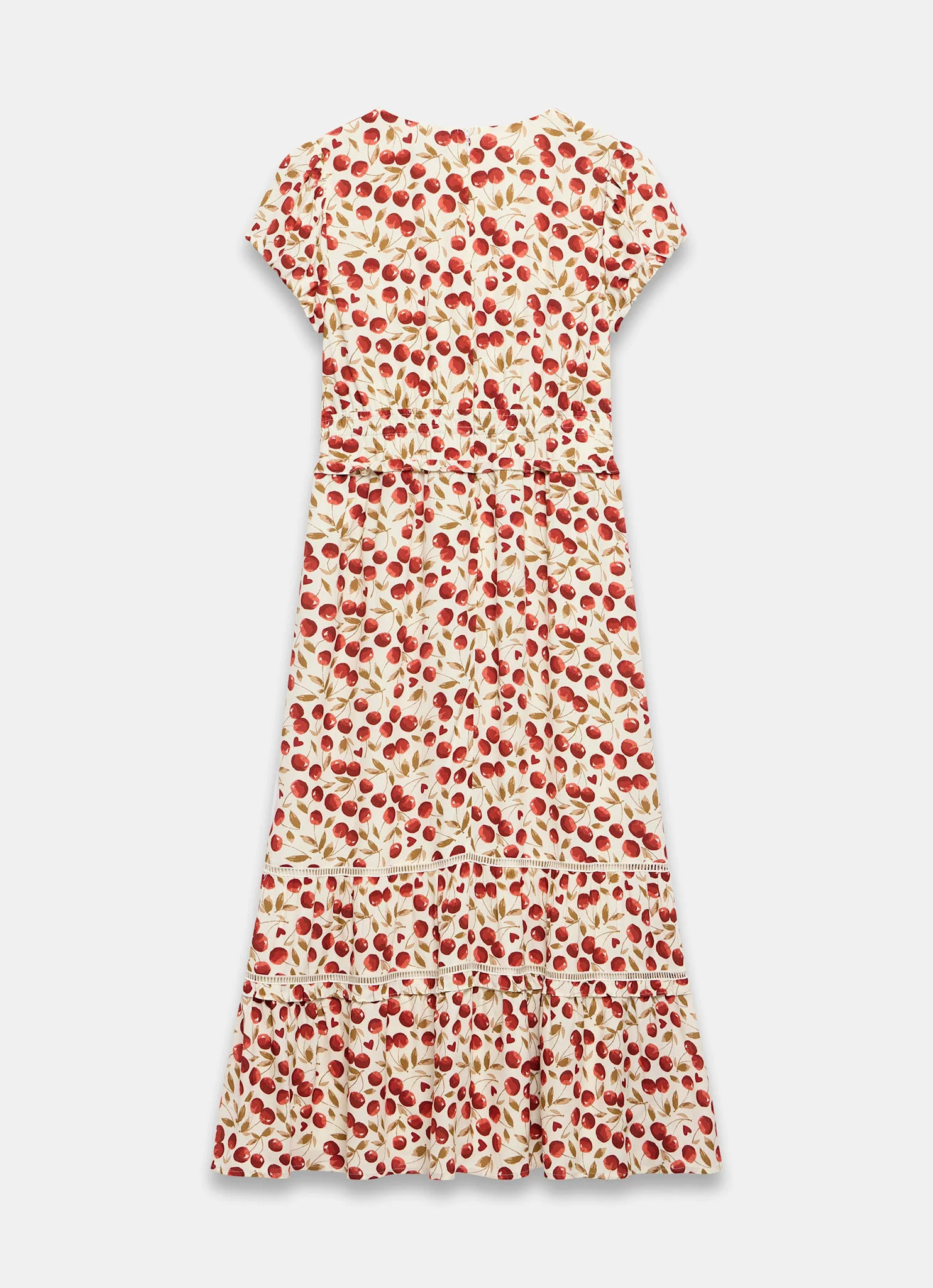 Red Cherry Print Midi Dress - Image 8
