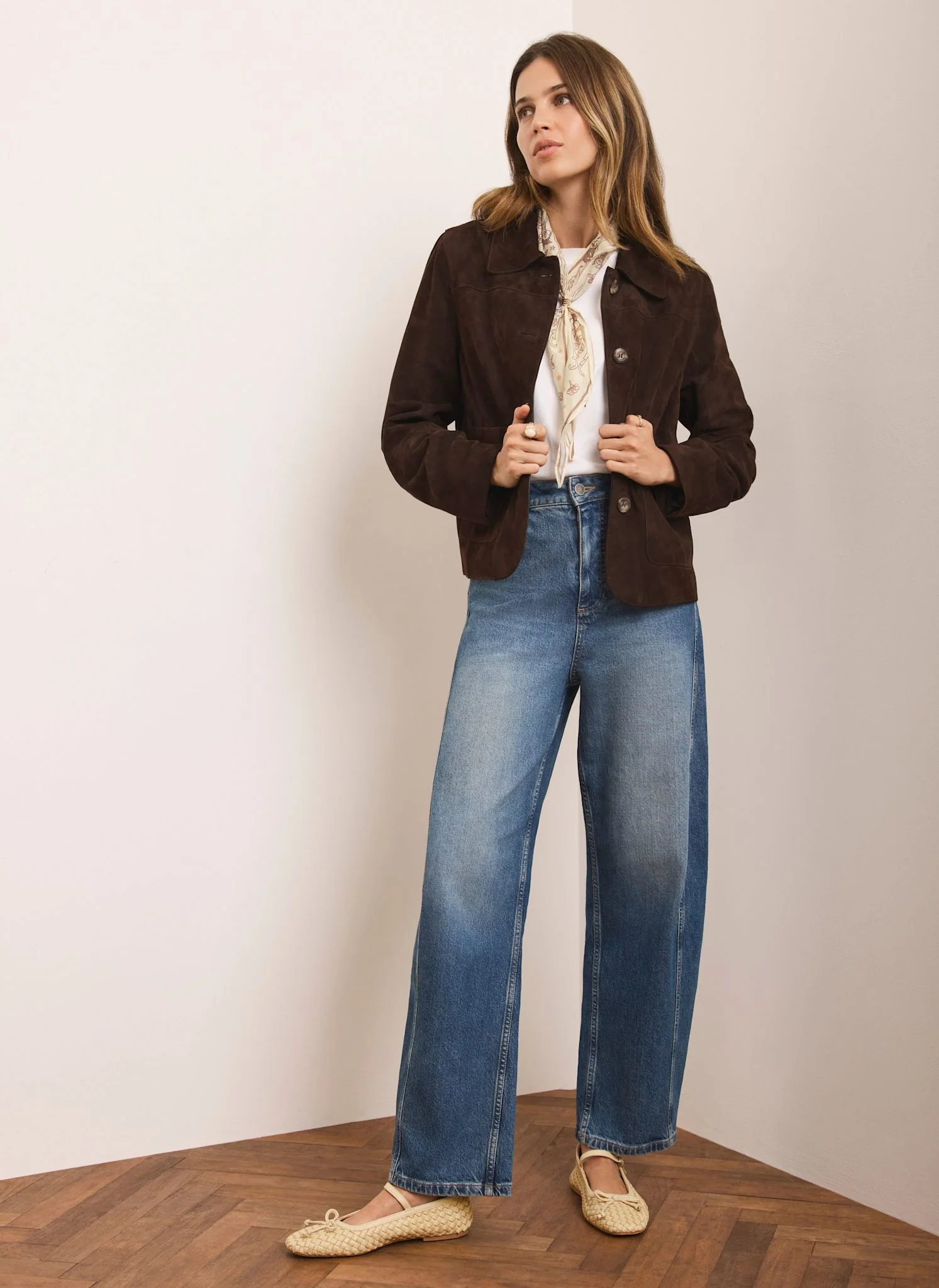 Brown Suede Pocket Detail Jacket - Image 6