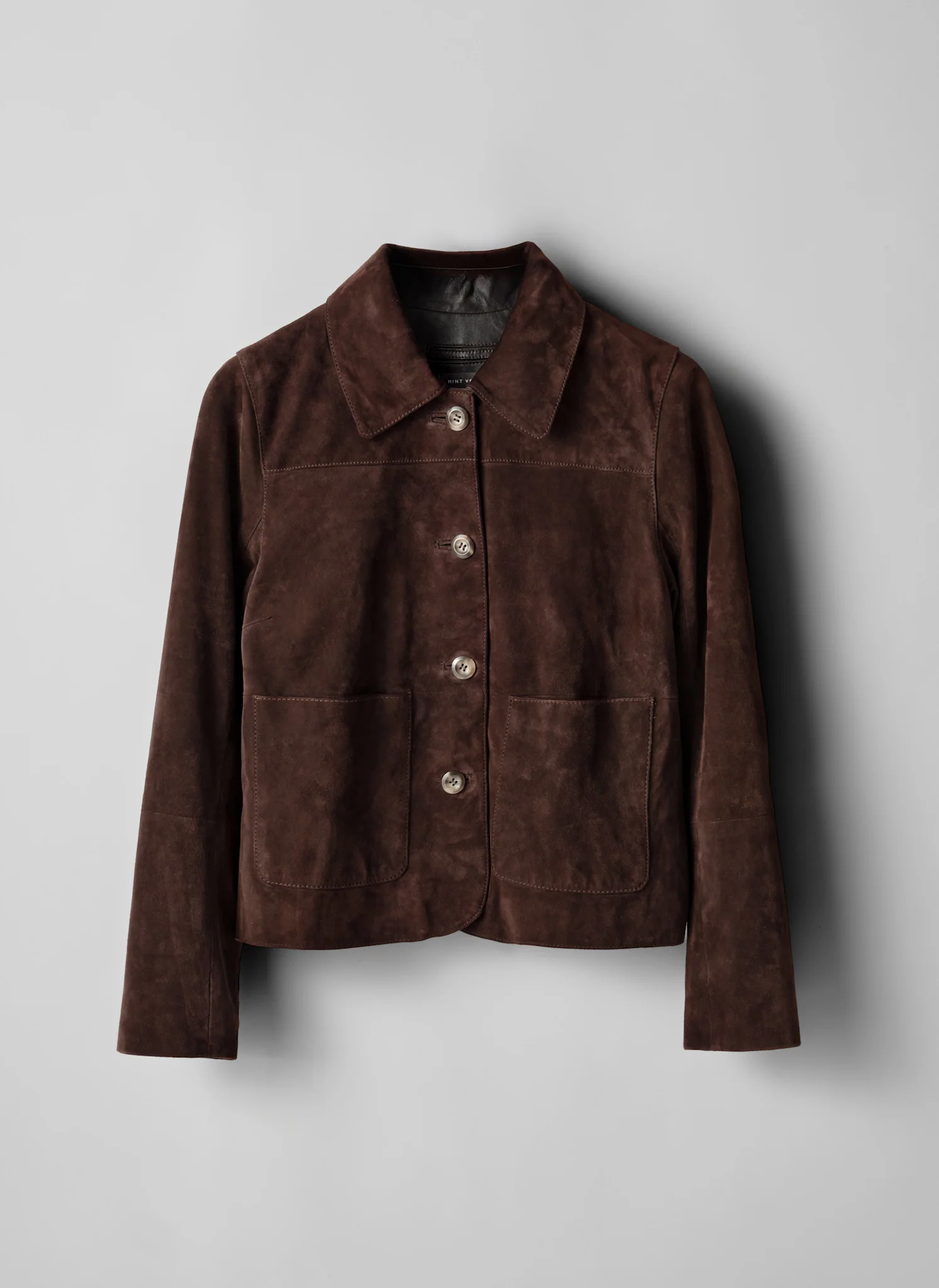 Brown Suede Pocket Detail Jacket - Image 7