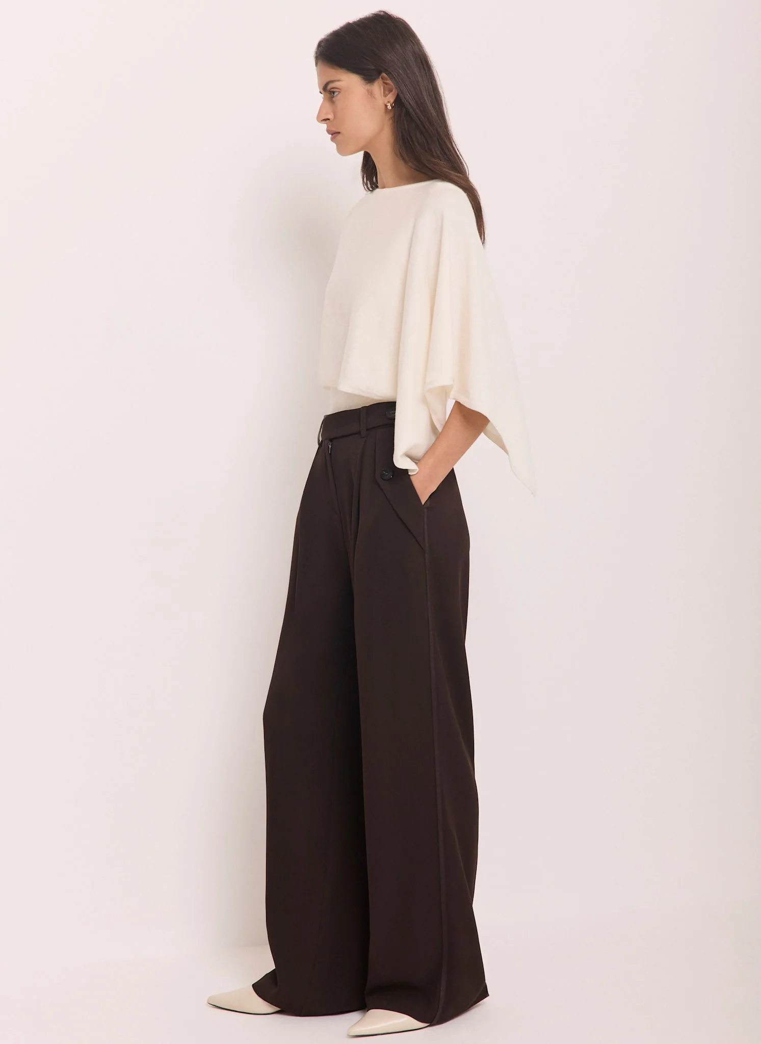 Brown Tailored Wide Side Stripe Trousers - Image 5