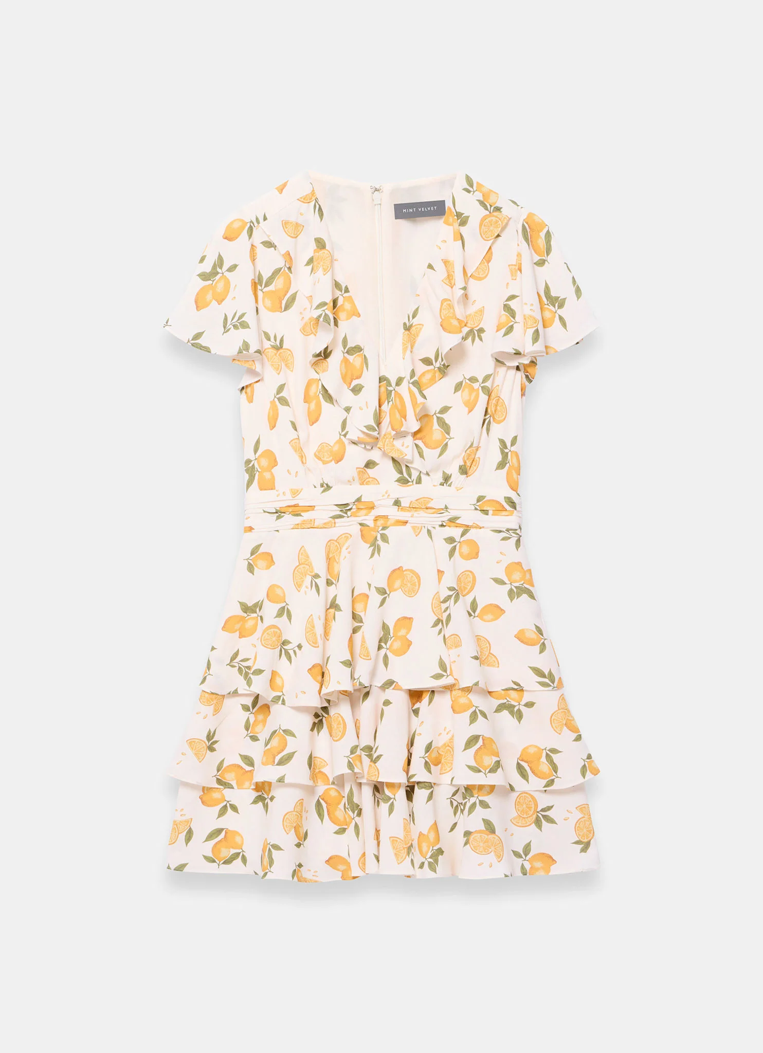 Yellow Lemon Print Mini Dress - Image 6