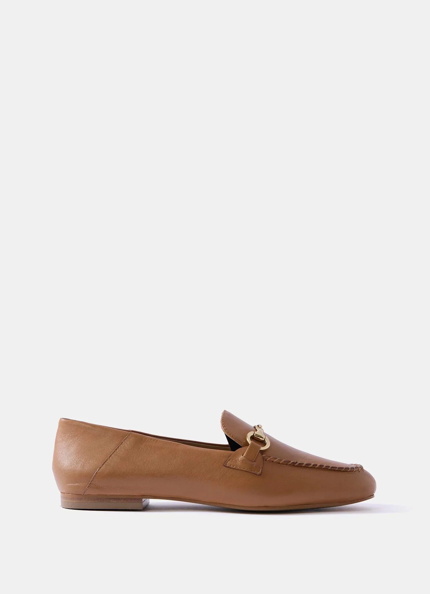 Claire Tan Leather Loafers - Image 2
