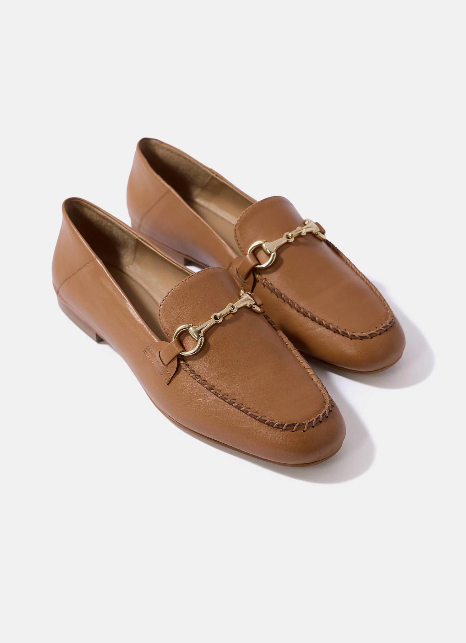 Claire Tan Leather Loafers - Image 3