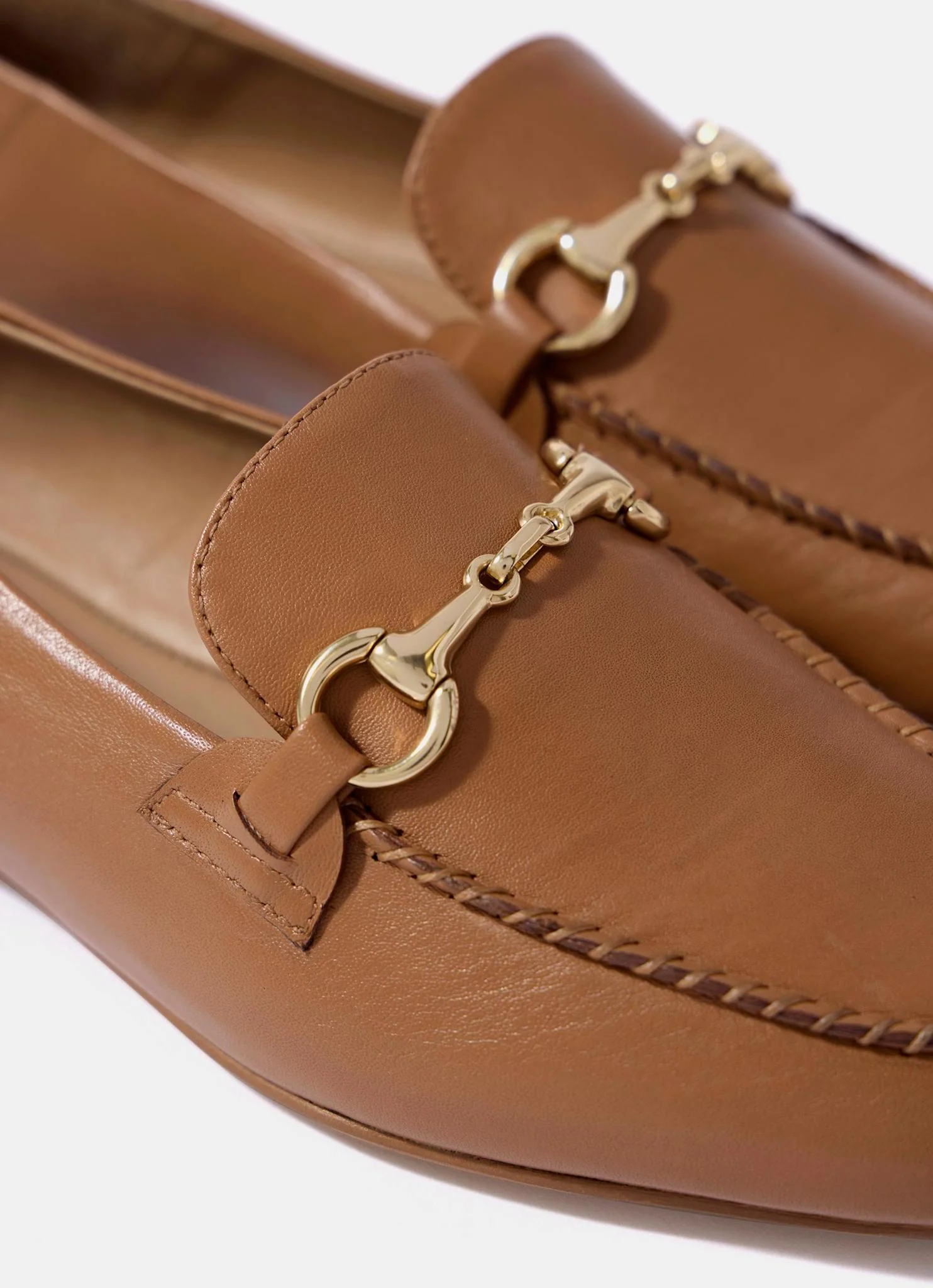 Claire Tan Leather Loafers - Image 4