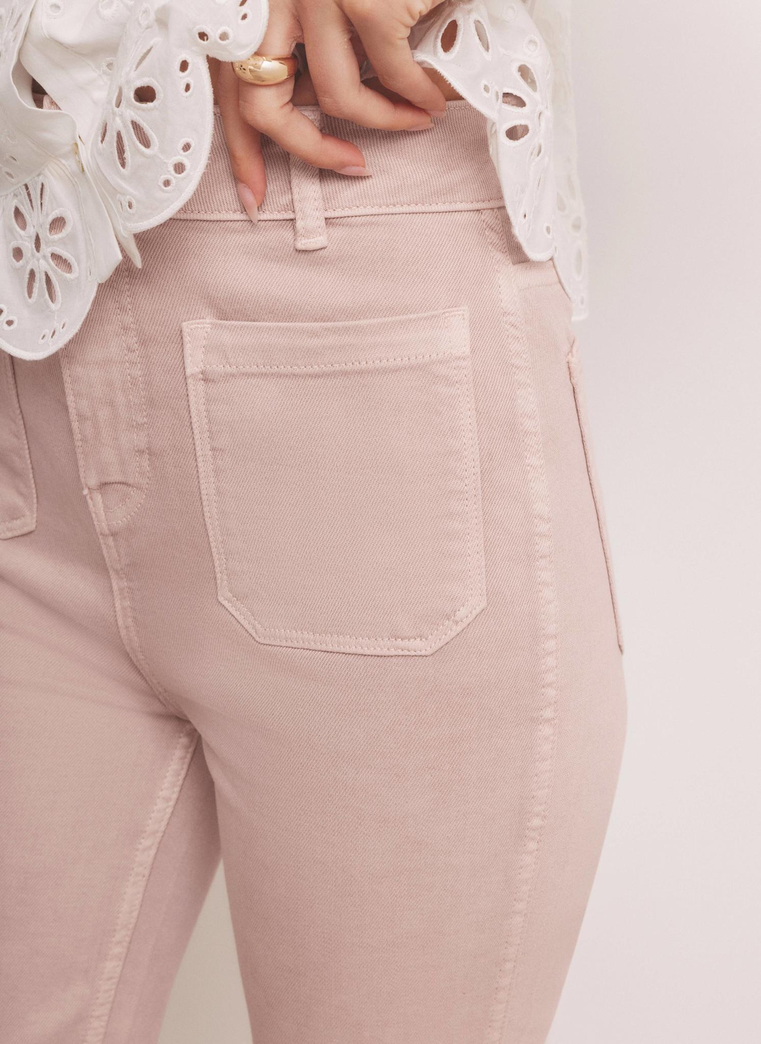 Pink Relaxed Flare Patch Pocket Jeans - Image 4