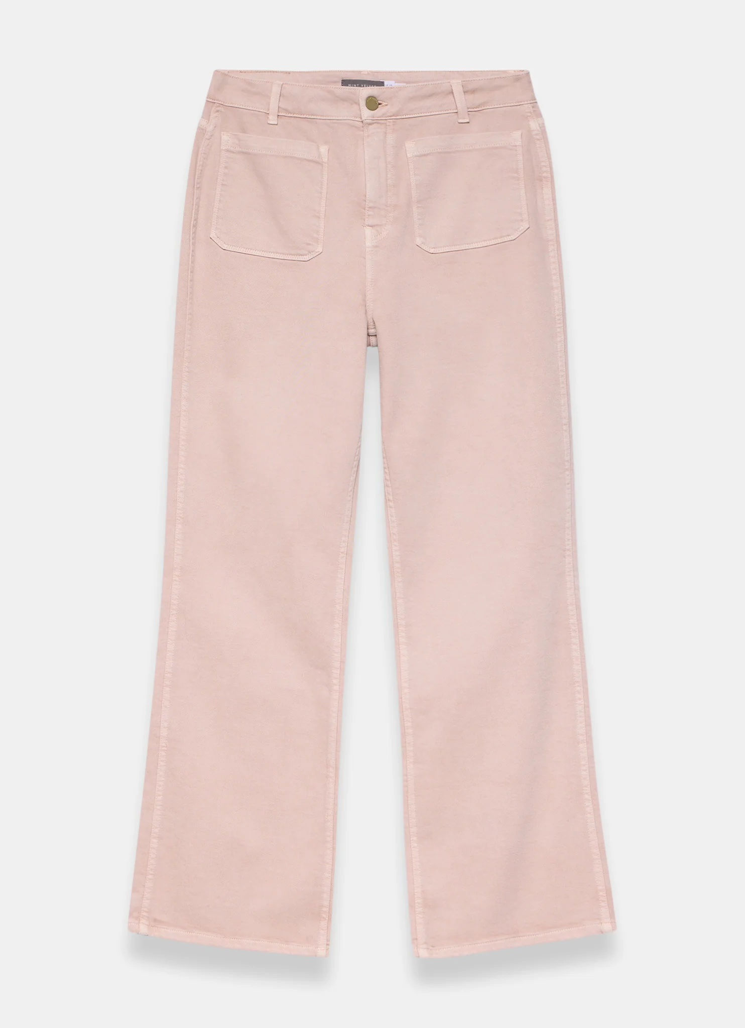 Pink Relaxed Flare Patch Pocket Jeans - Image 6