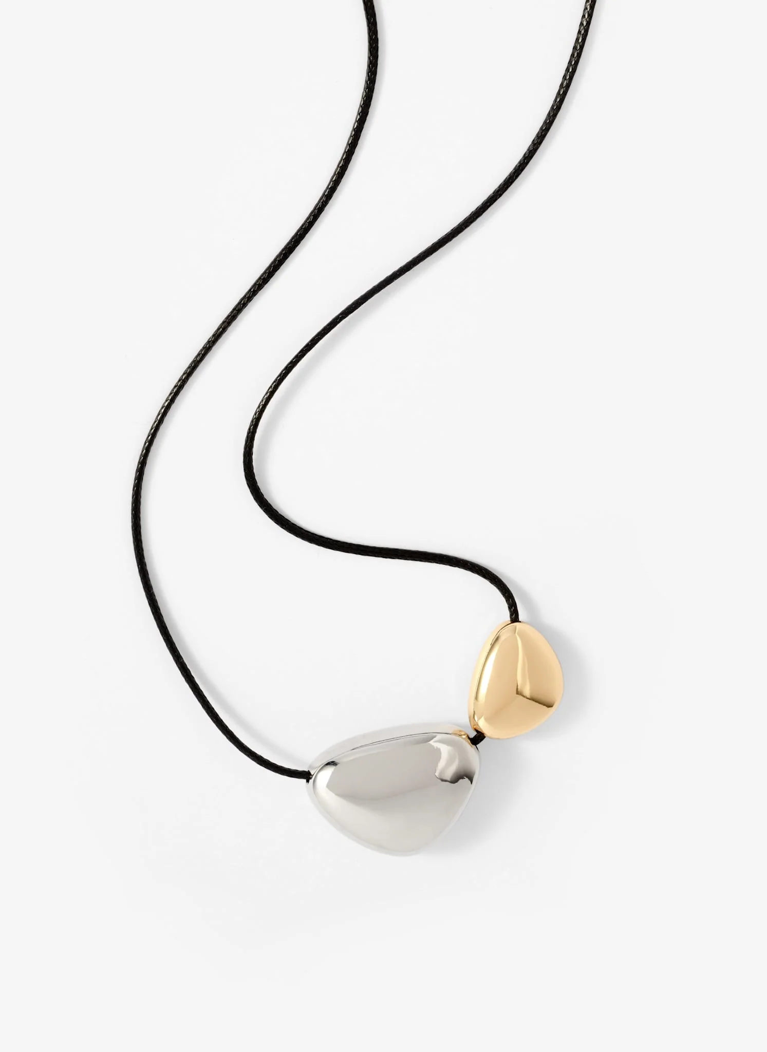 Mixed Metal Rope Pendant Necklace - Image 3