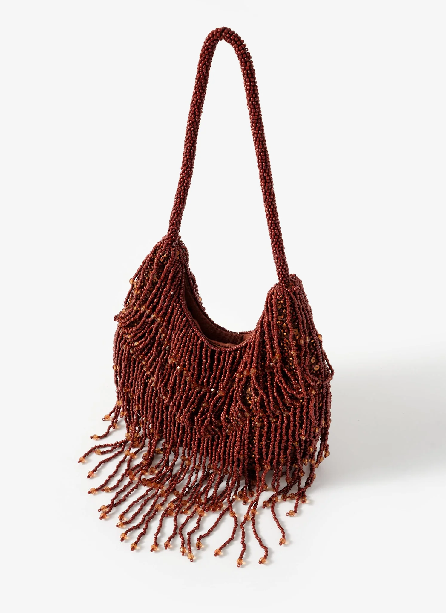 Cleo Brown Beaded Shoulder Bag - Image 3