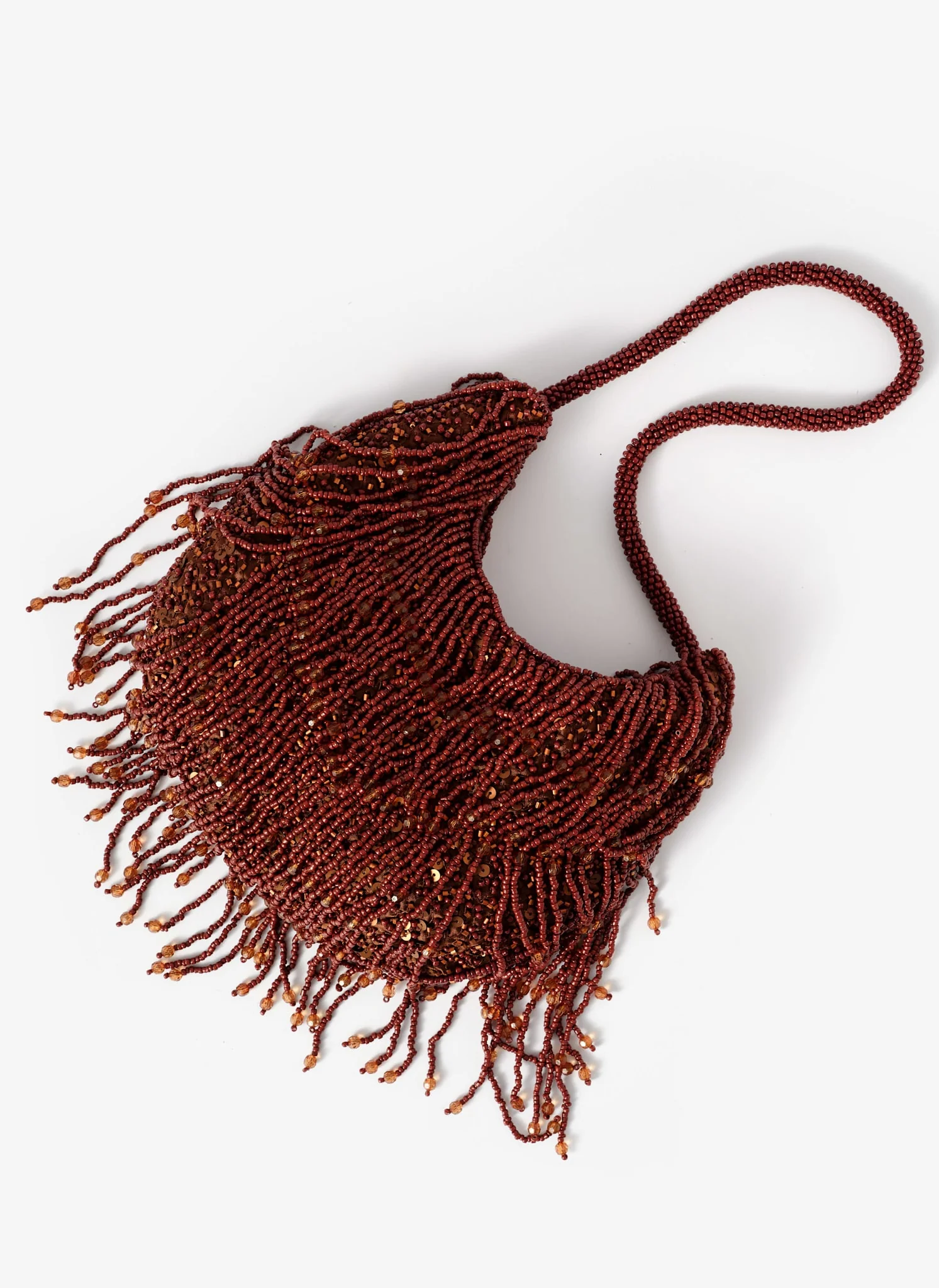Cleo Brown Beaded Shoulder Bag - Image 5