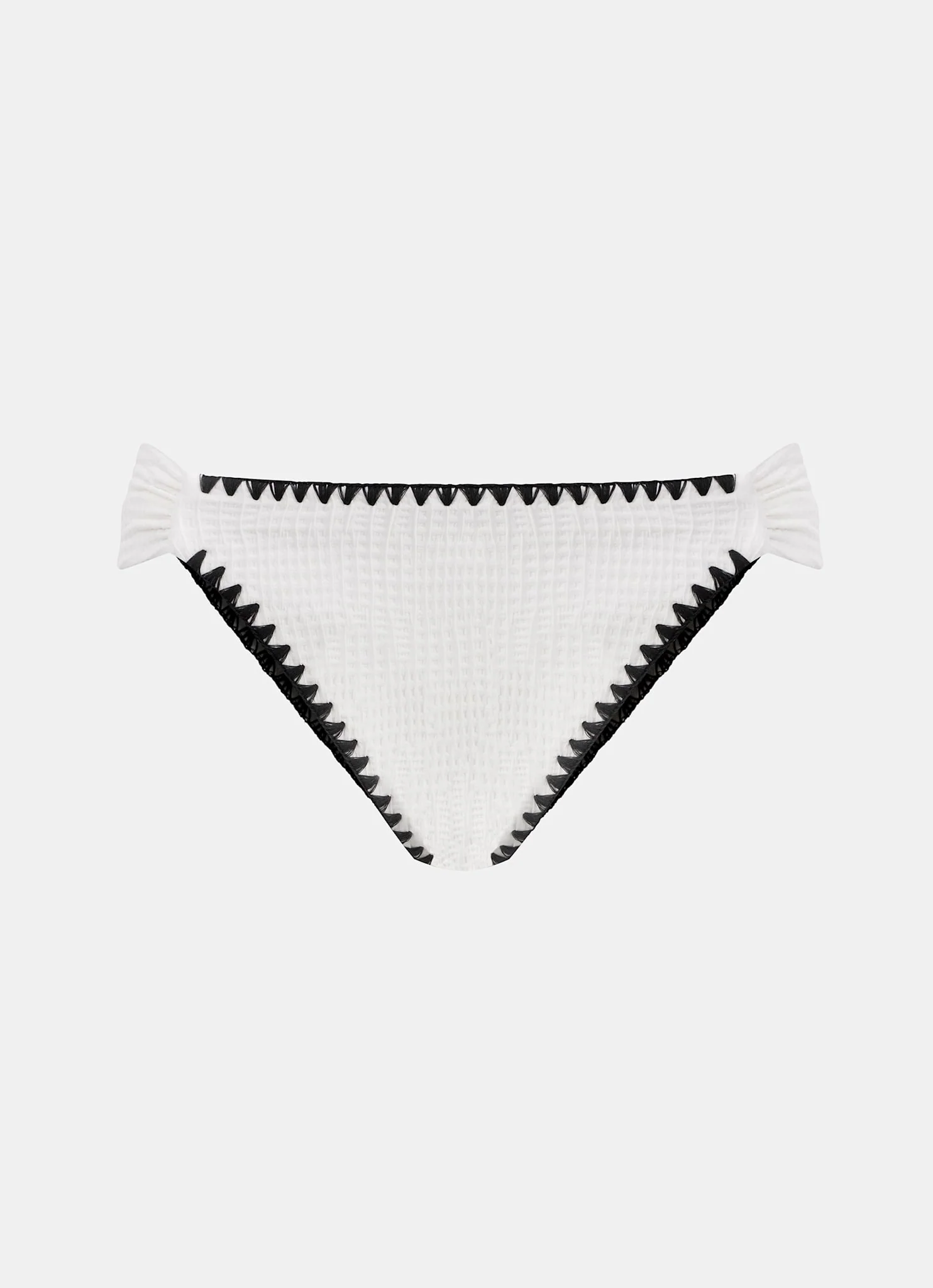 White Contrast Stitch Bikini Bottoms - Image 6