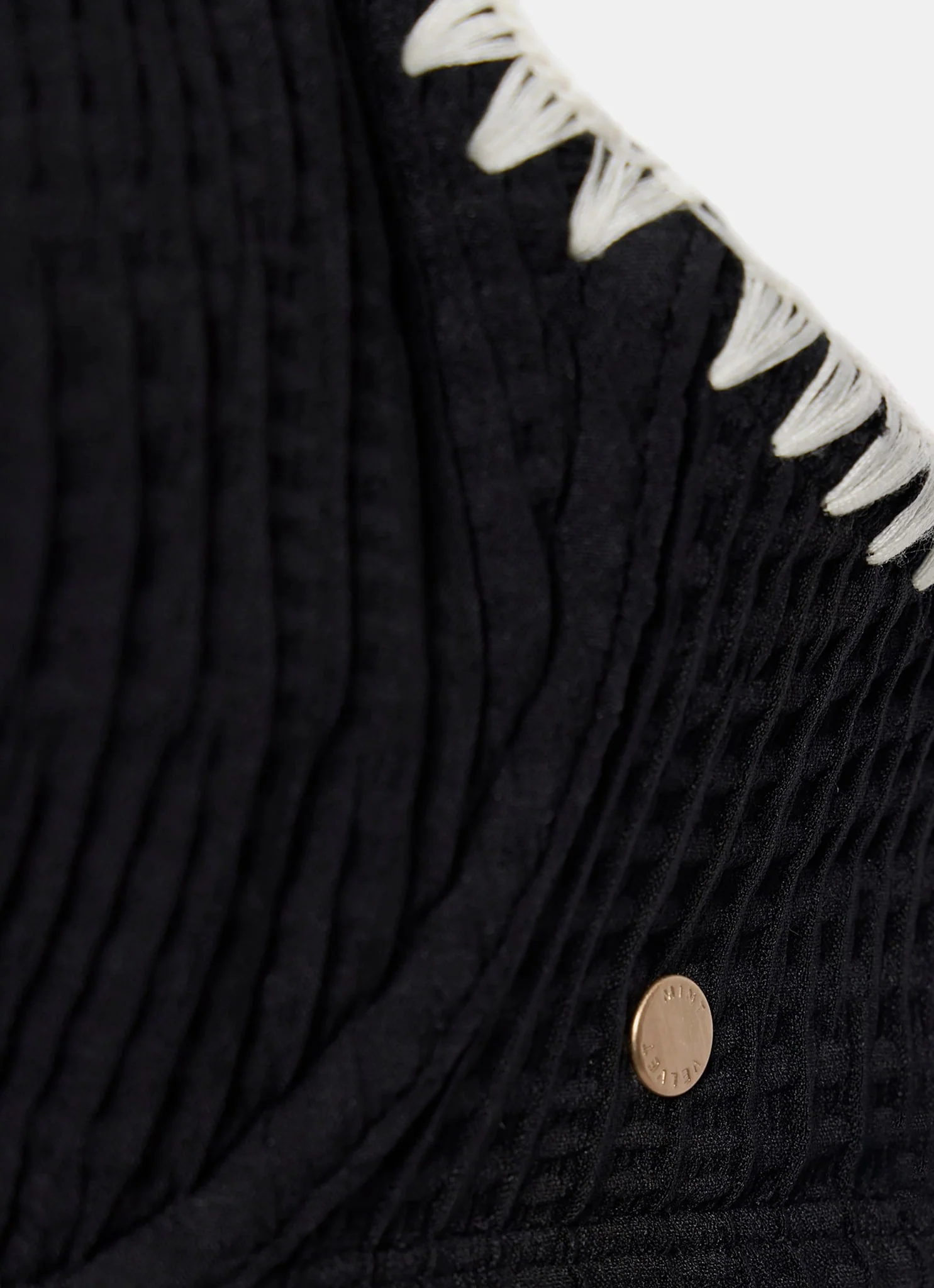 Black Whipstitch Waffle Bikini Top - Image 8