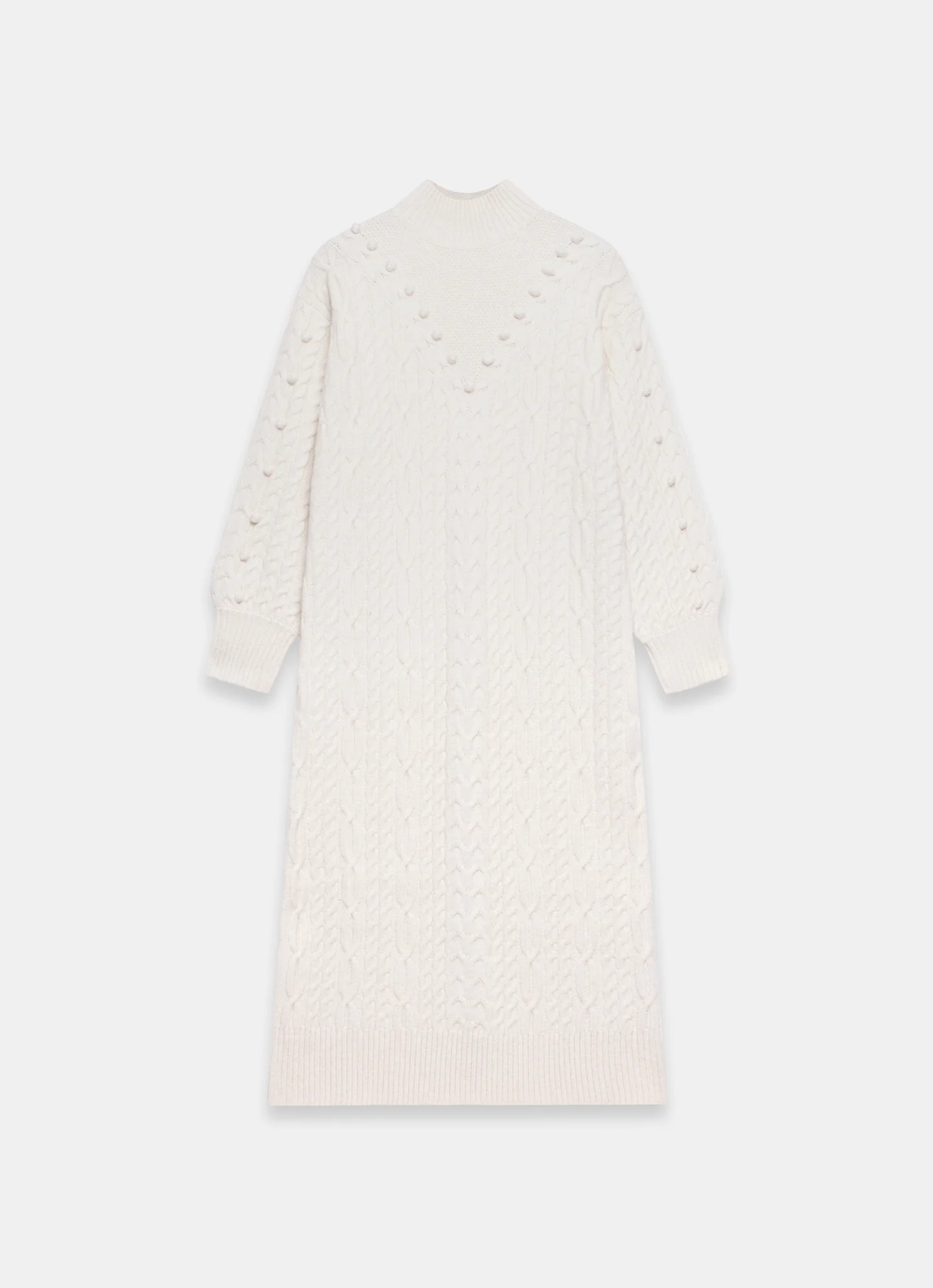 Cream Bobble Detail Knitted Midi Dress - Image 7