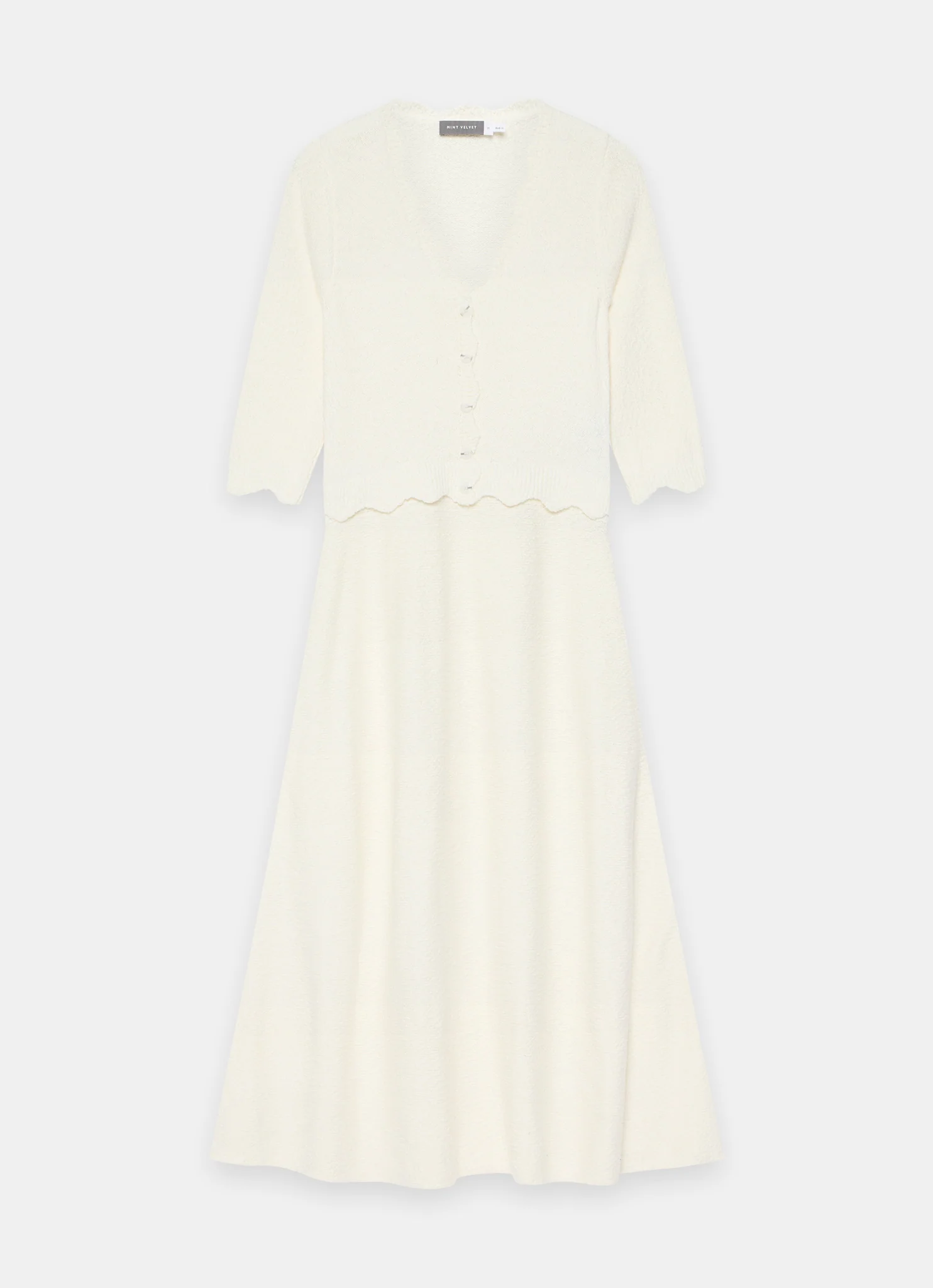 Cream Boucle Knit Midi Dress - Image 7
