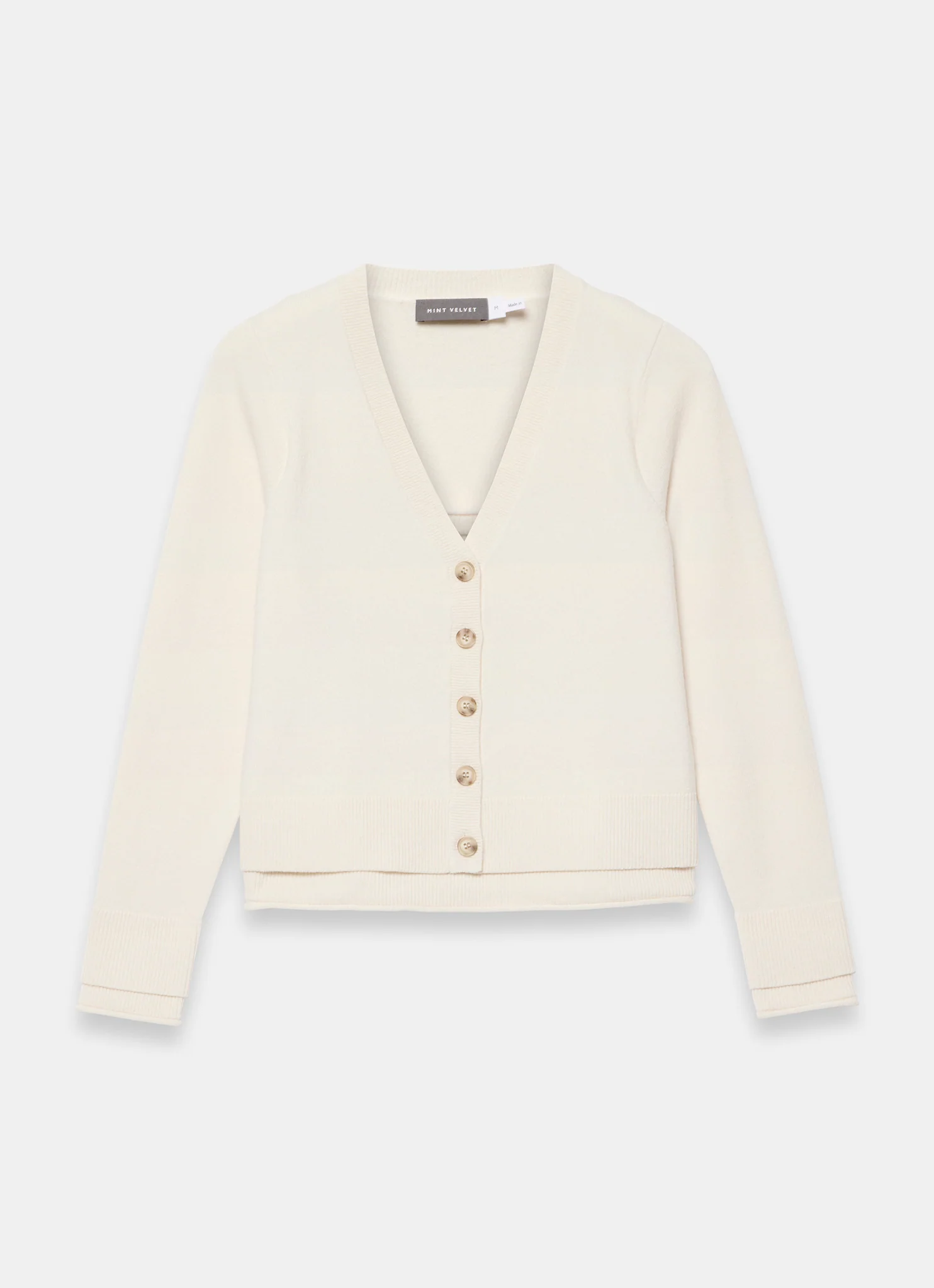 Cream Wool Blend Layered Cardigan - Image 7