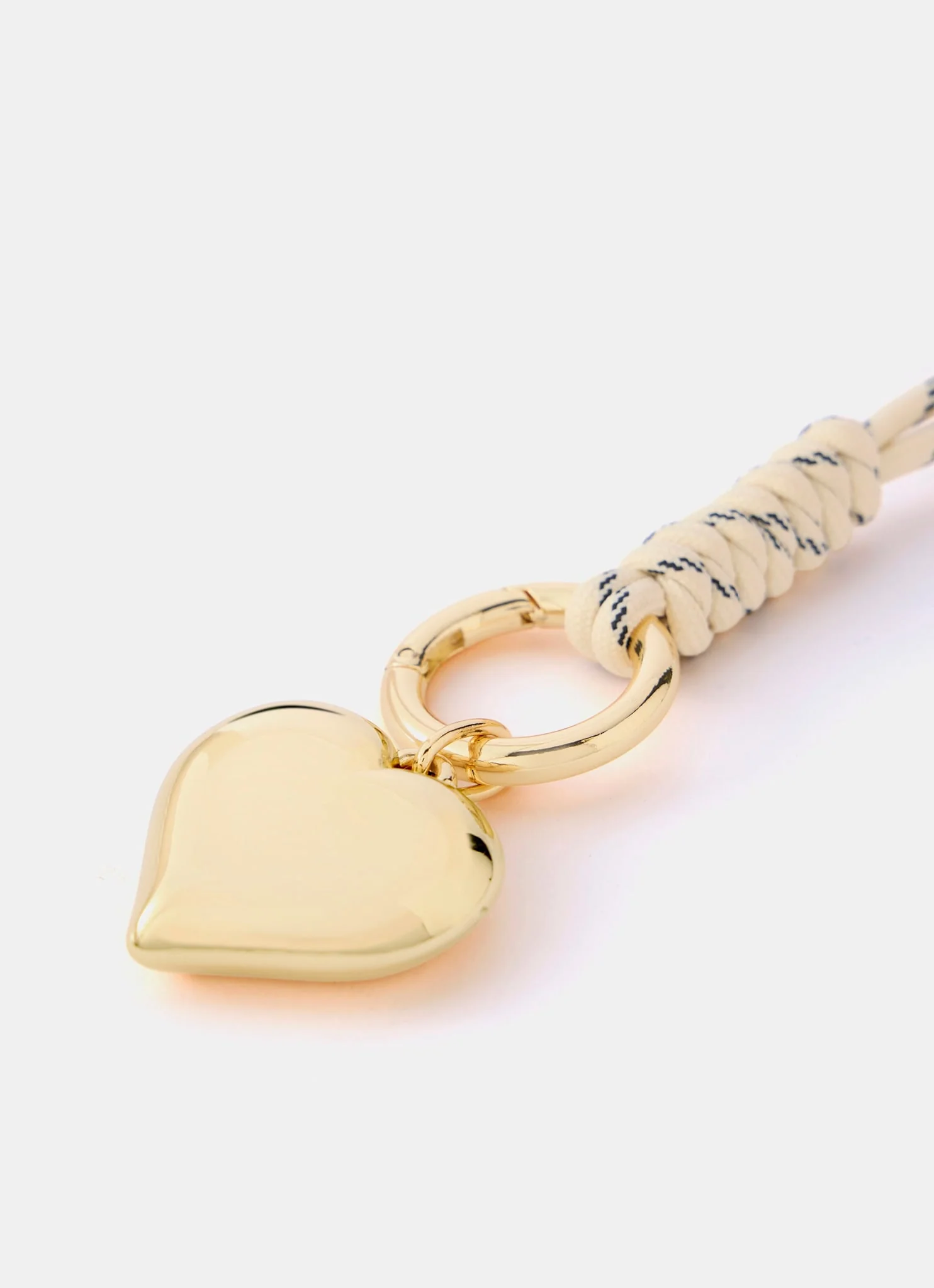 Cream Cord Heart Bag Charm - Image 4