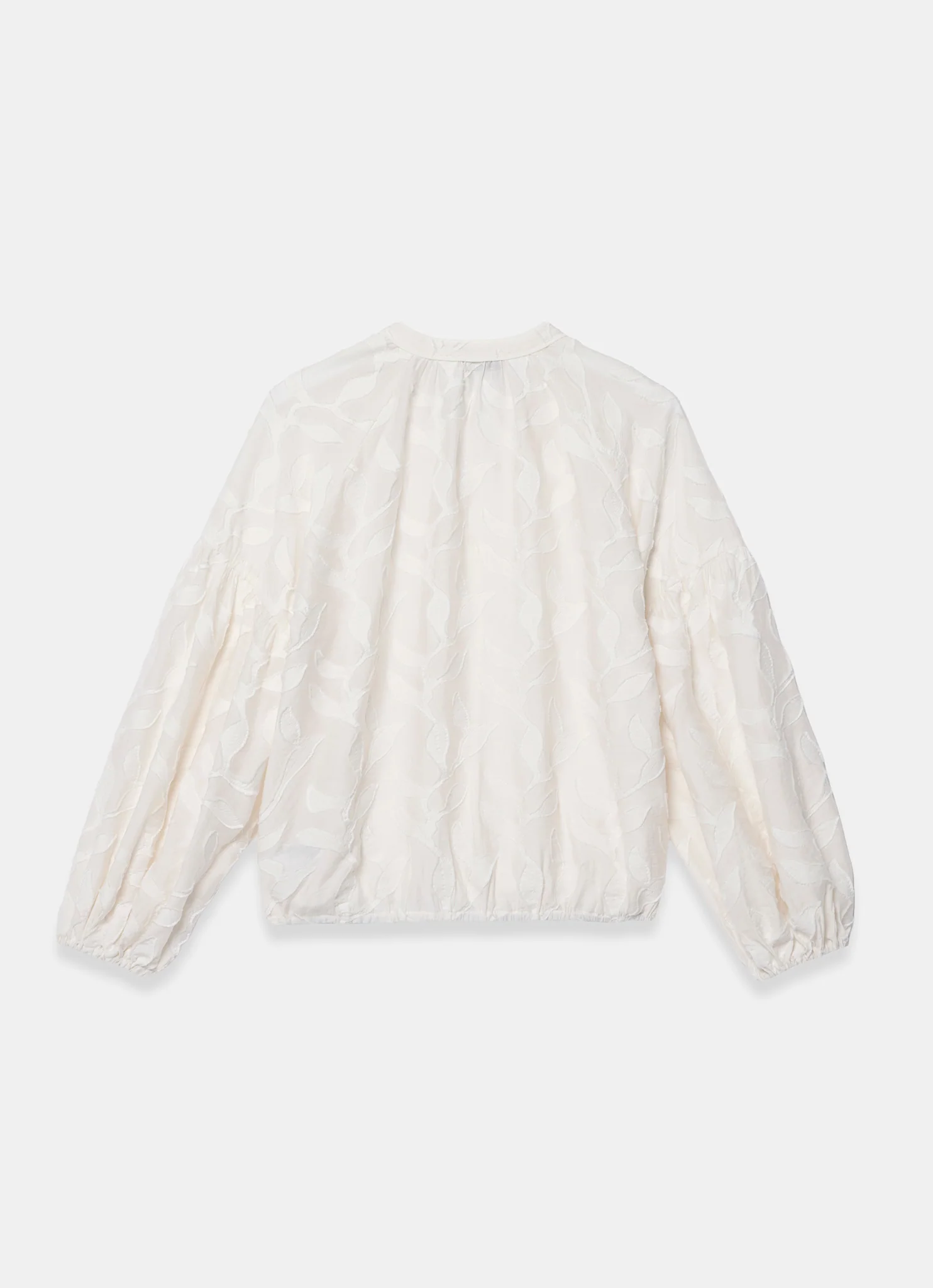 Cream Floral Jacquard Blouse - Image 7