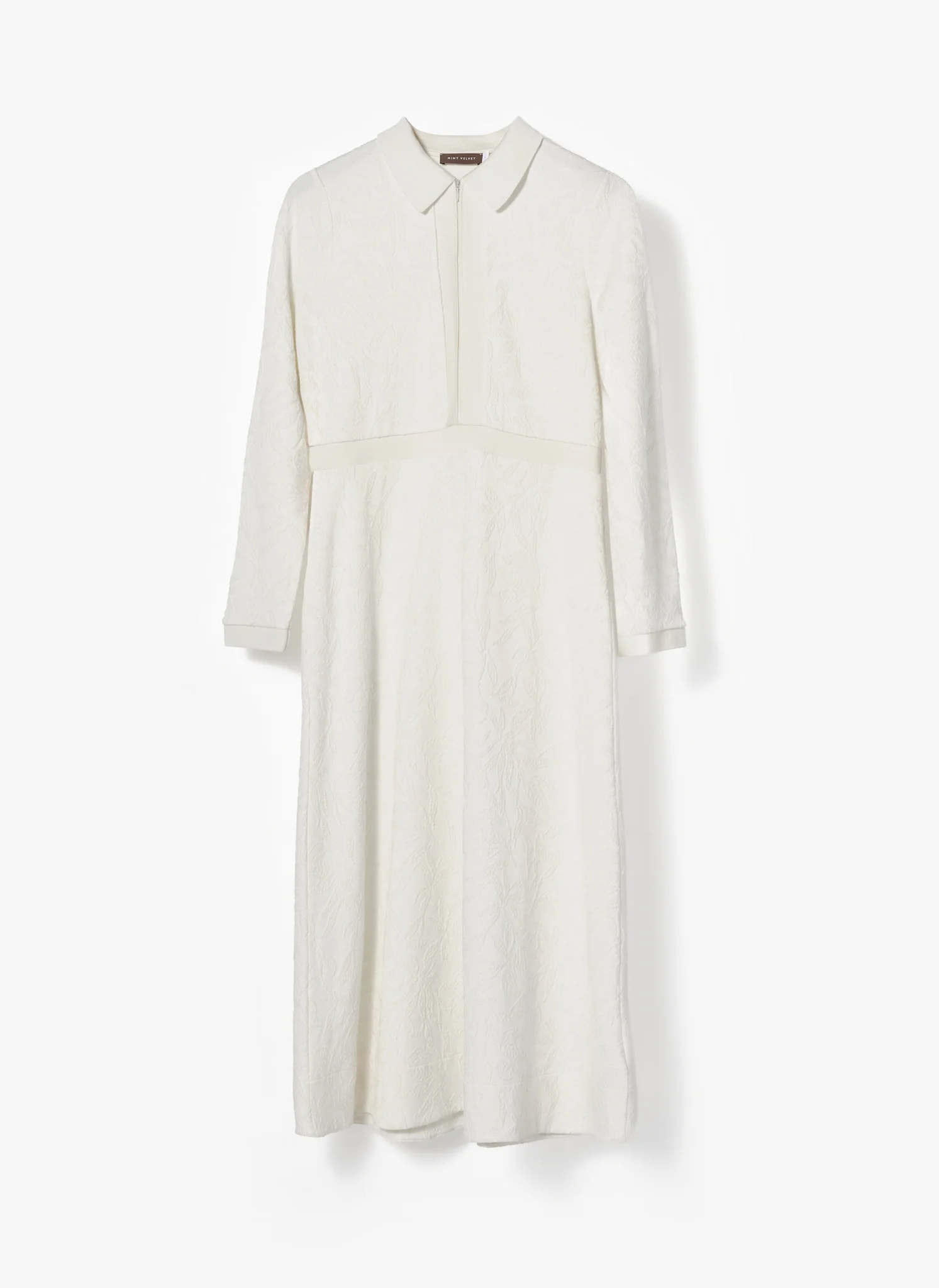 Cream Jacquard Print Midi Dress - Image 7