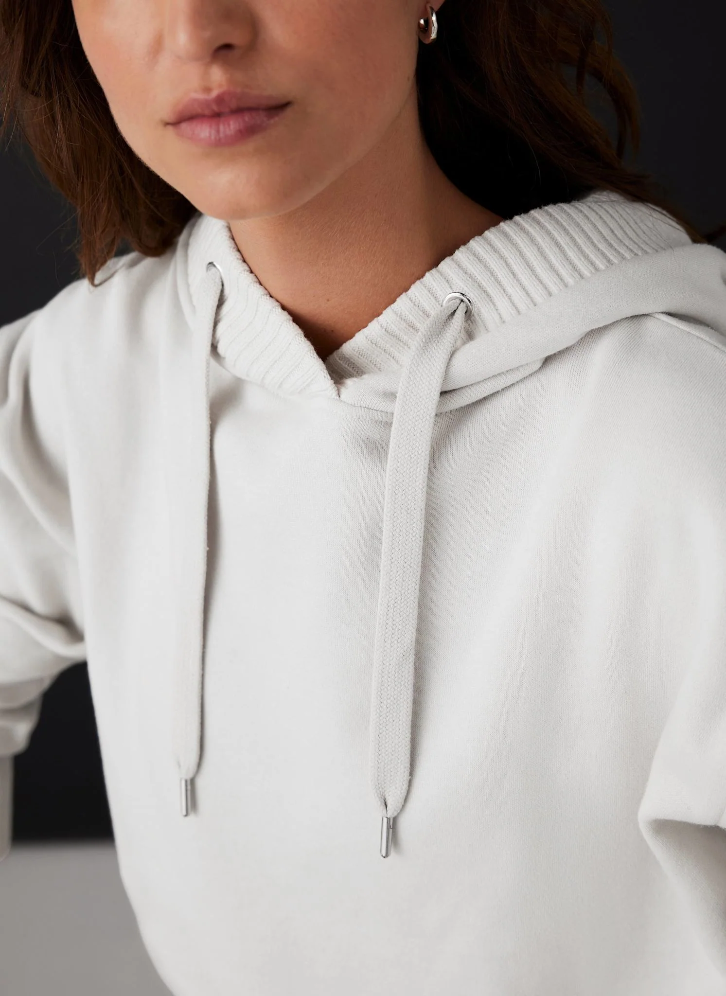 Cream Cotton Blend Hooded Sweatshirt - Image 6