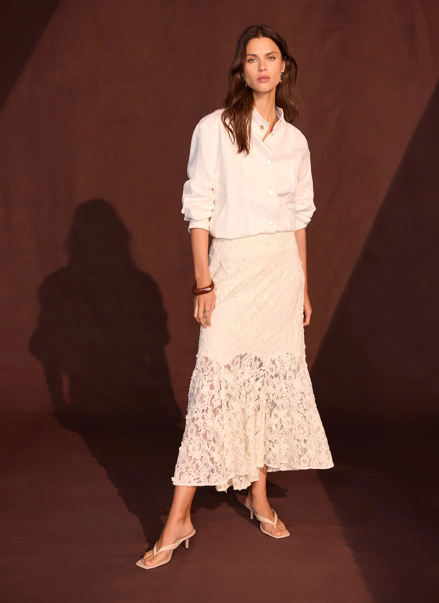 Cream Lace Maxi Skirt - Image 5