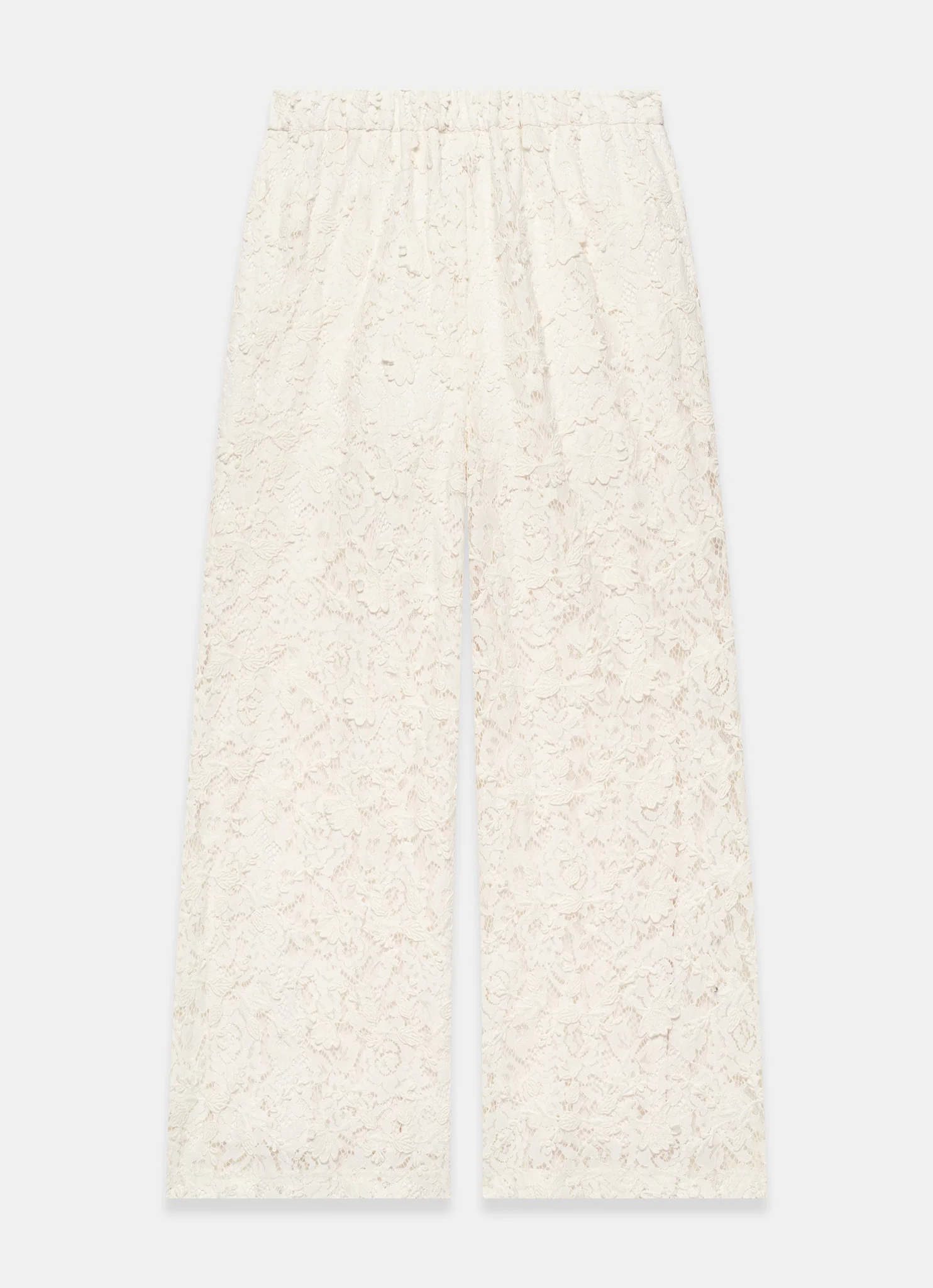 Cream Lace Wide Leg Trousers - Image 7