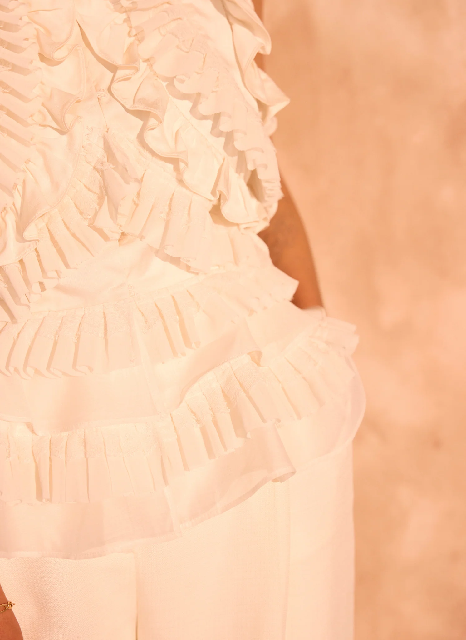 Cream Ruffle Detail Top - Image 4