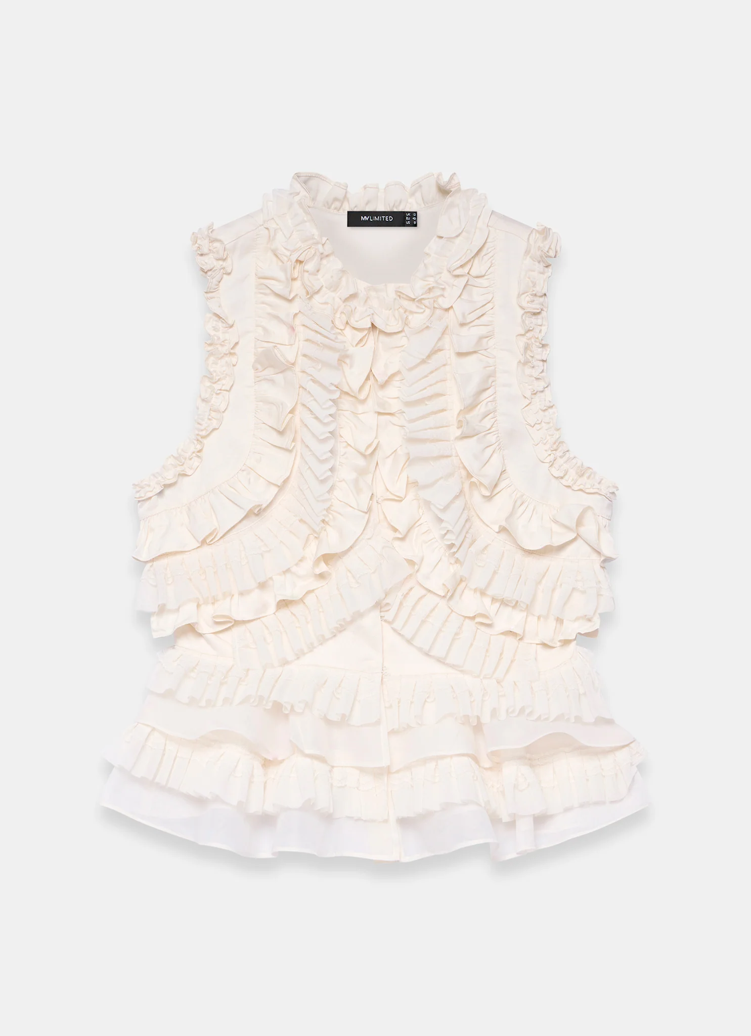 Cream Ruffle Detail Top - Image 7