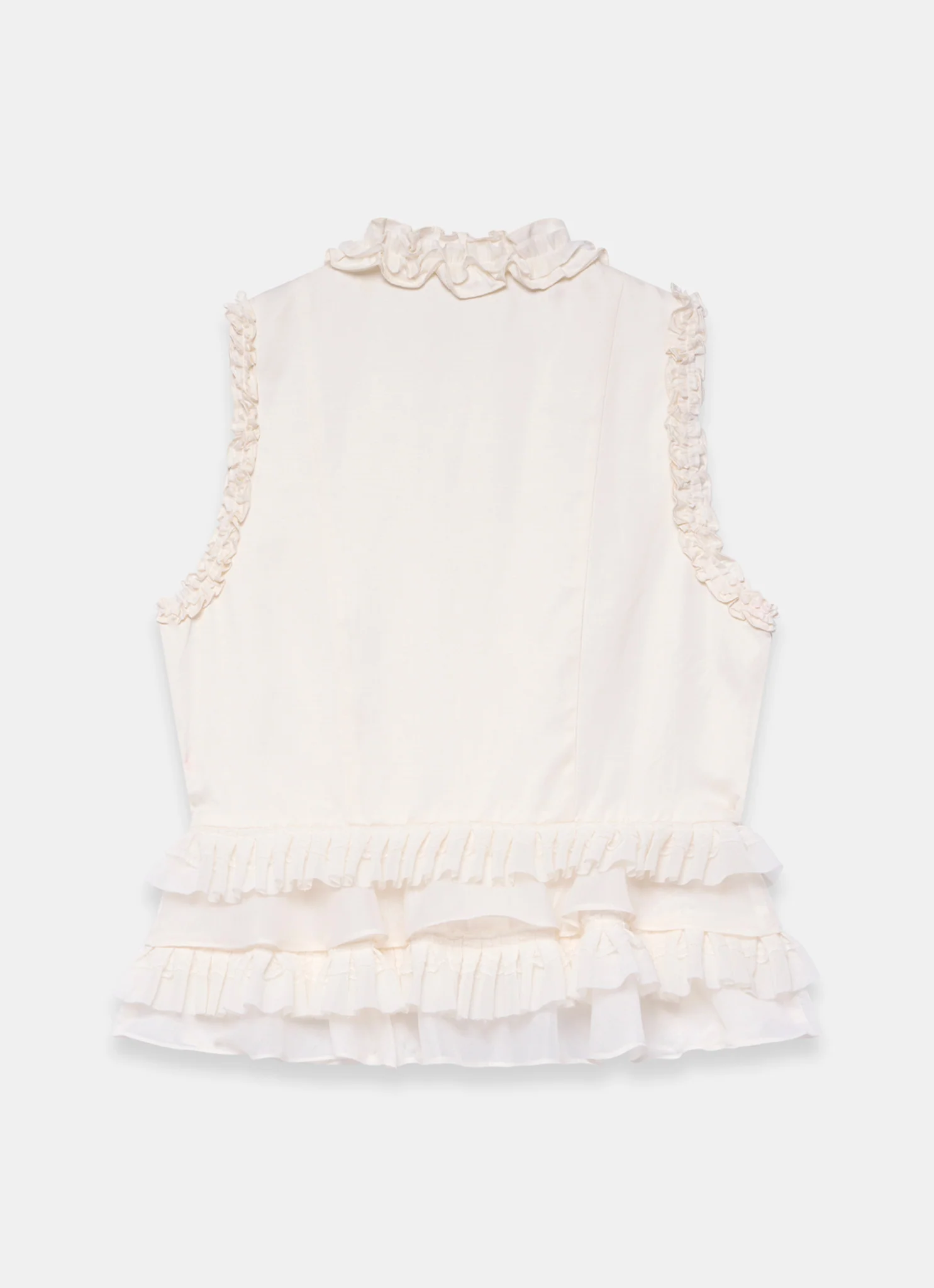 Cream Ruffle Detail Top - Image 8
