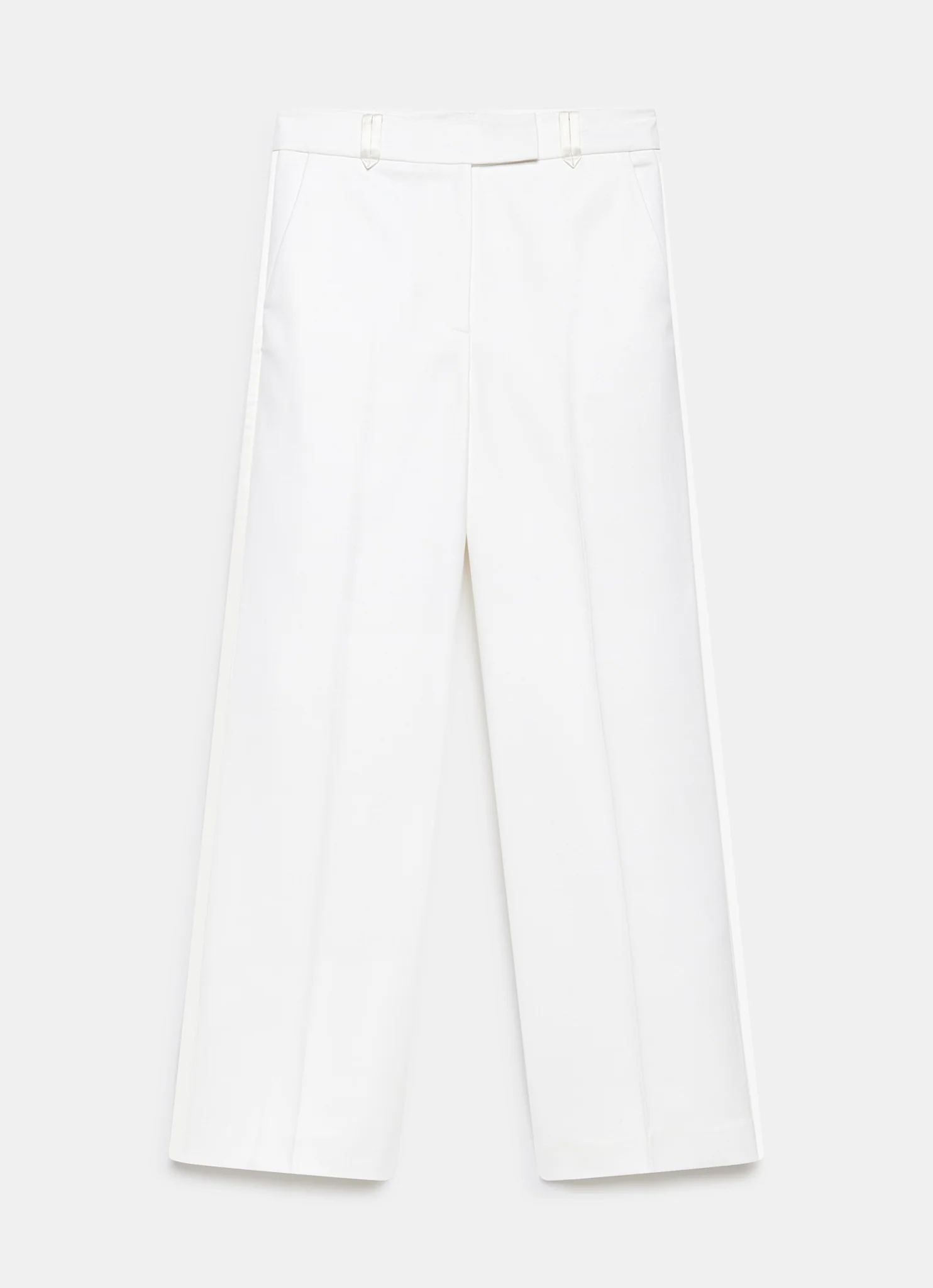 White Satin Stripe Wide Trousers - Image 7