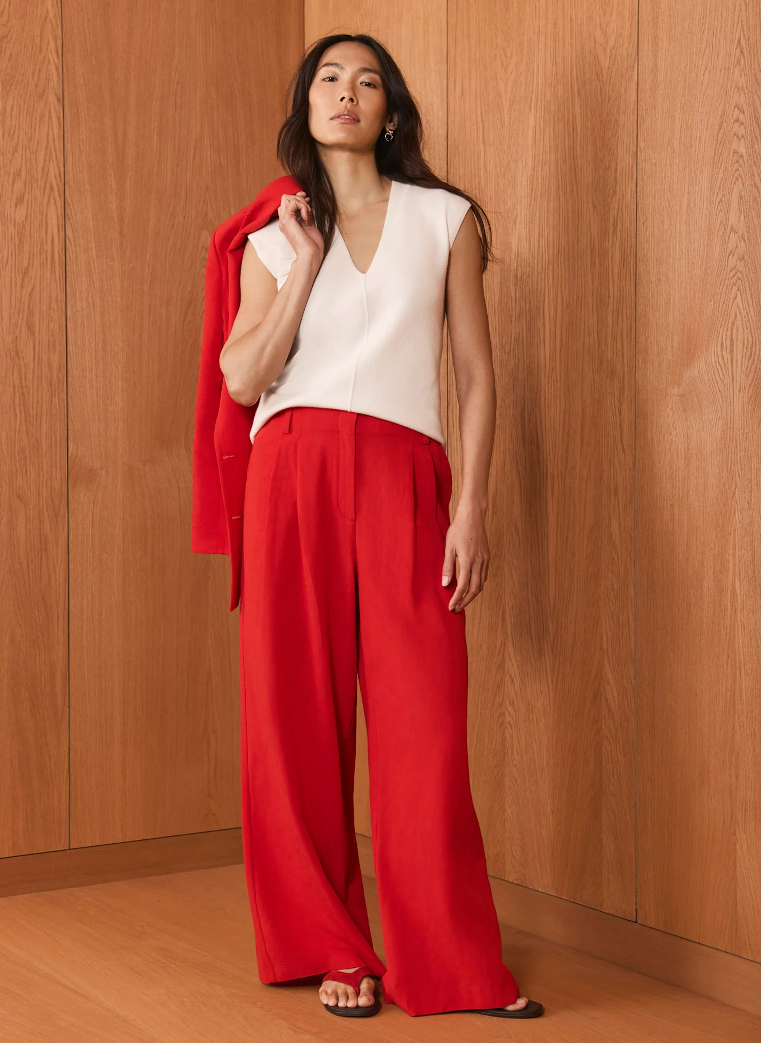 Cream Wool Blend Sleeveless Knit Top - Image 3