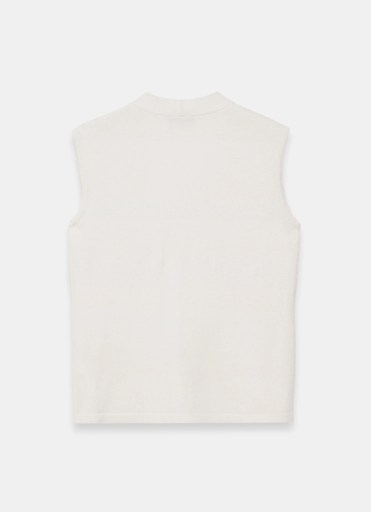 Cream Wool Blend Sleeveless Knit Top - Image 8