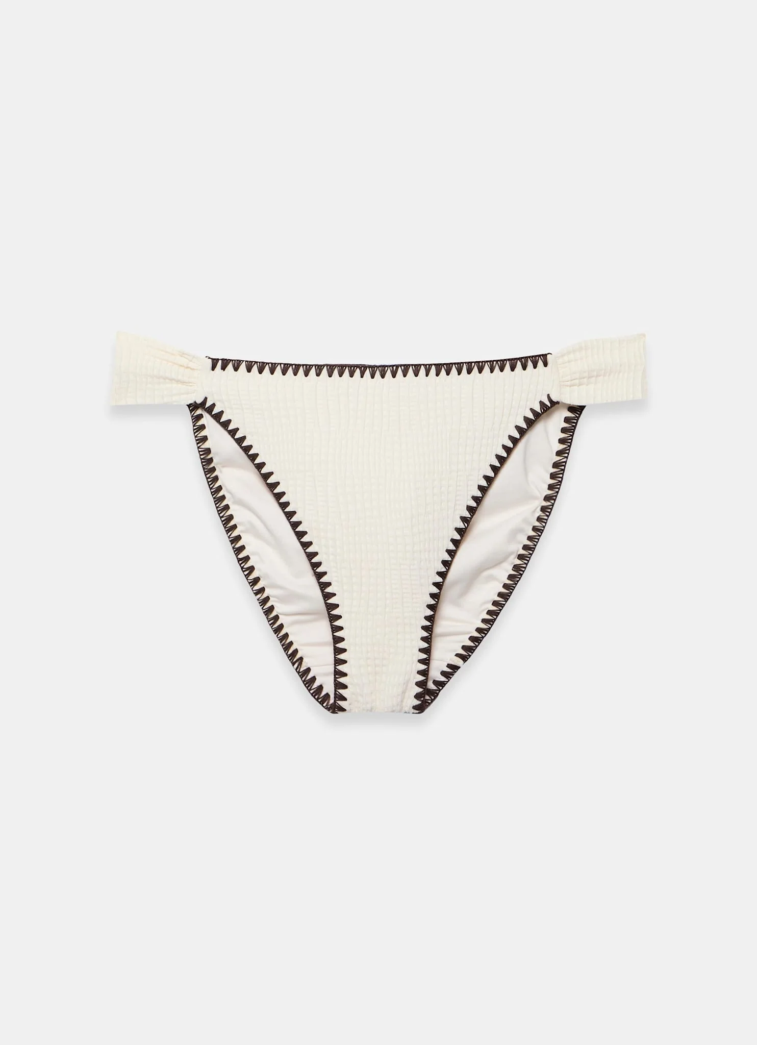 Cream Whipstitch Waffle Bikini Bottoms - Image 7