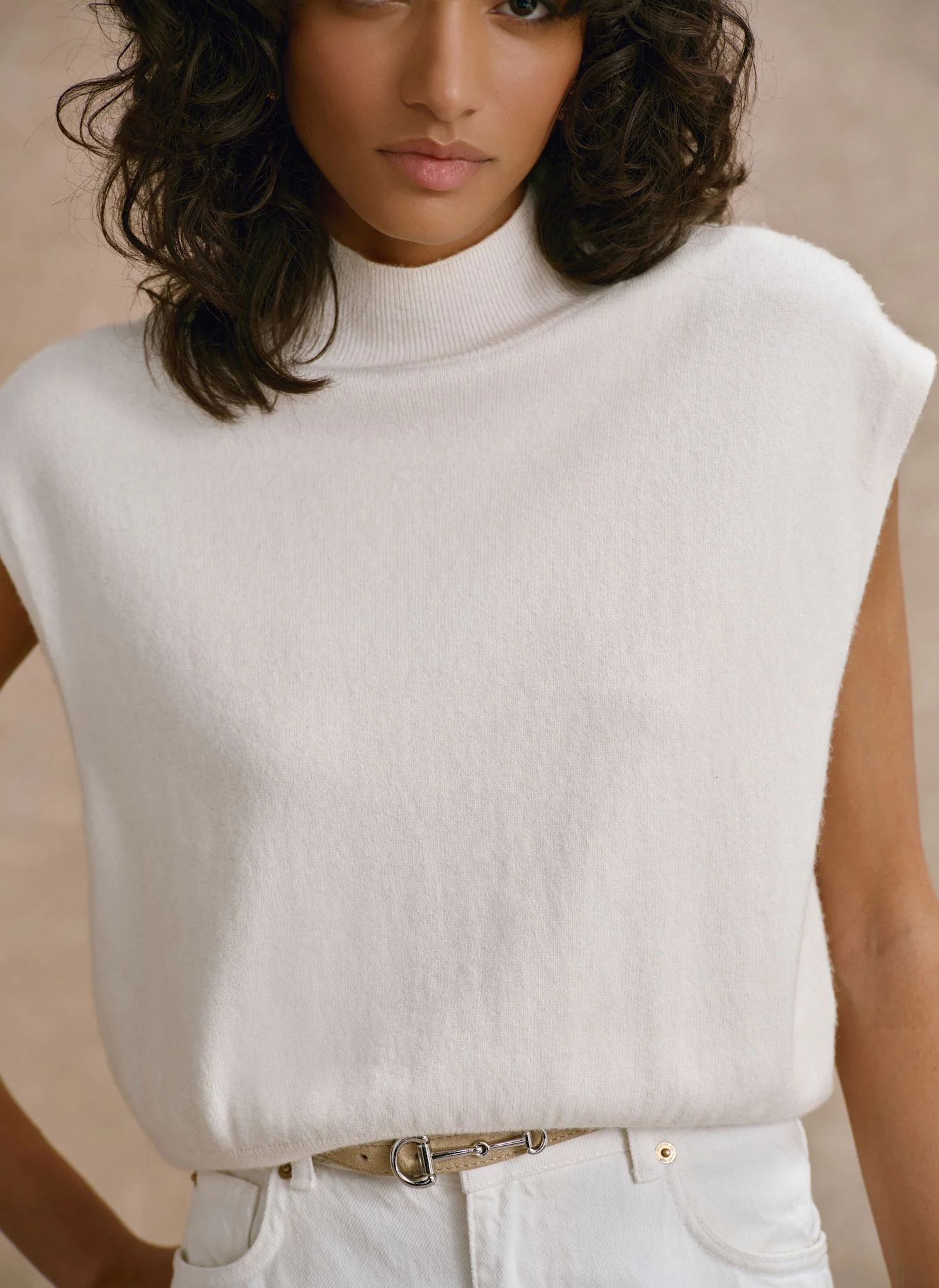 Cream Wool Blend Knit Top - Image 3