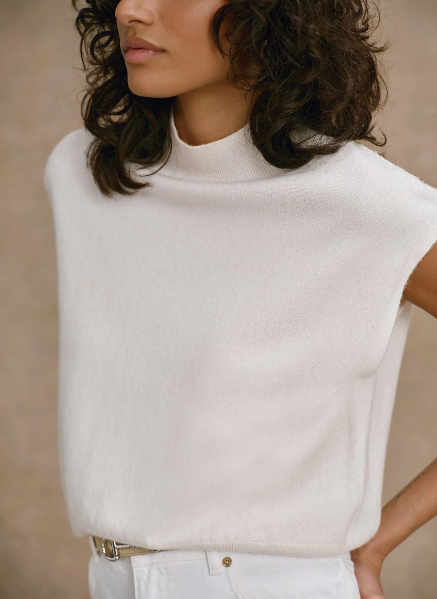 Cream Wool Blend Knit Top - Image 5