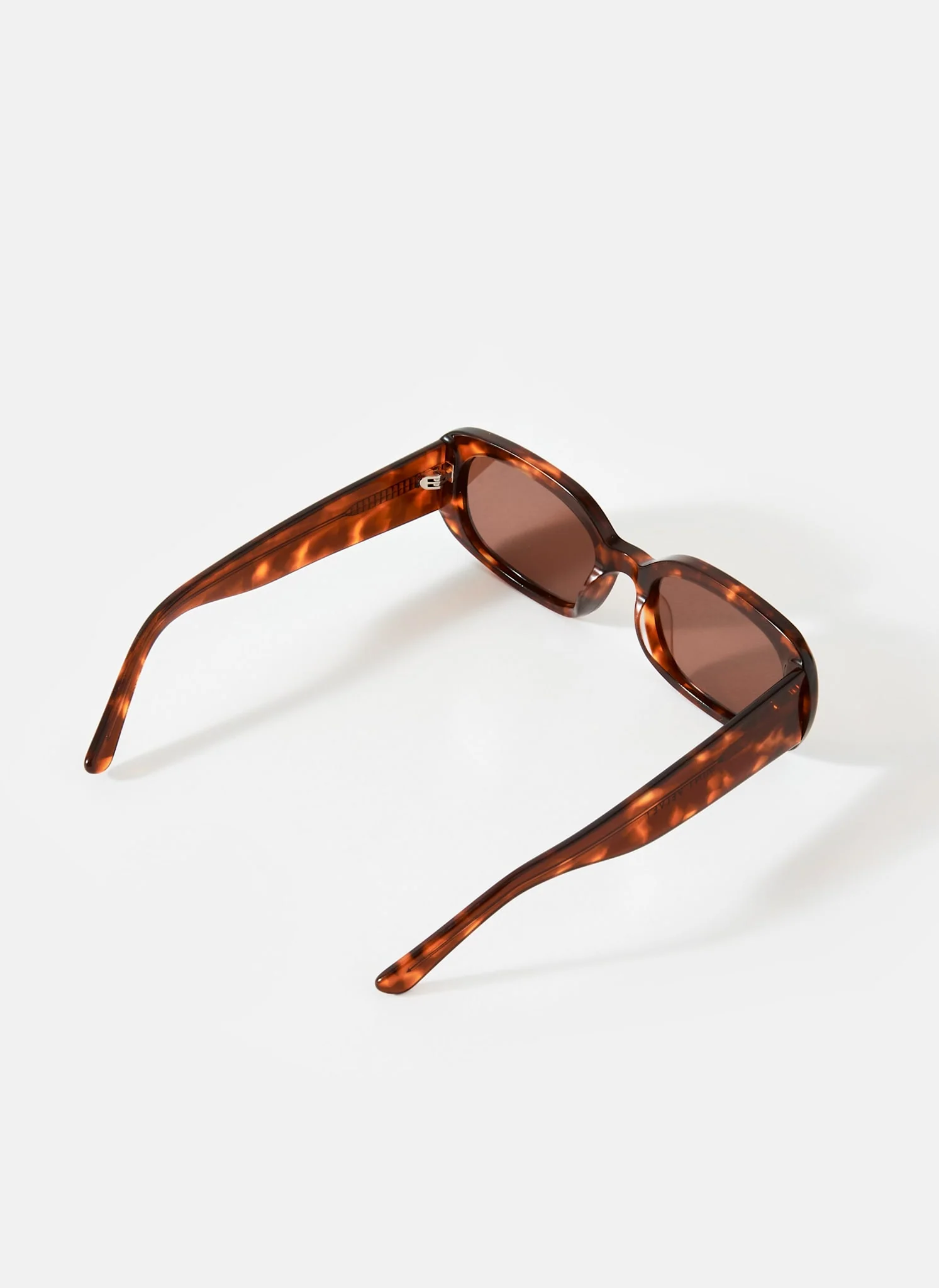 Brown Tortoiseshell Rectangle Sunglasses - Image 4