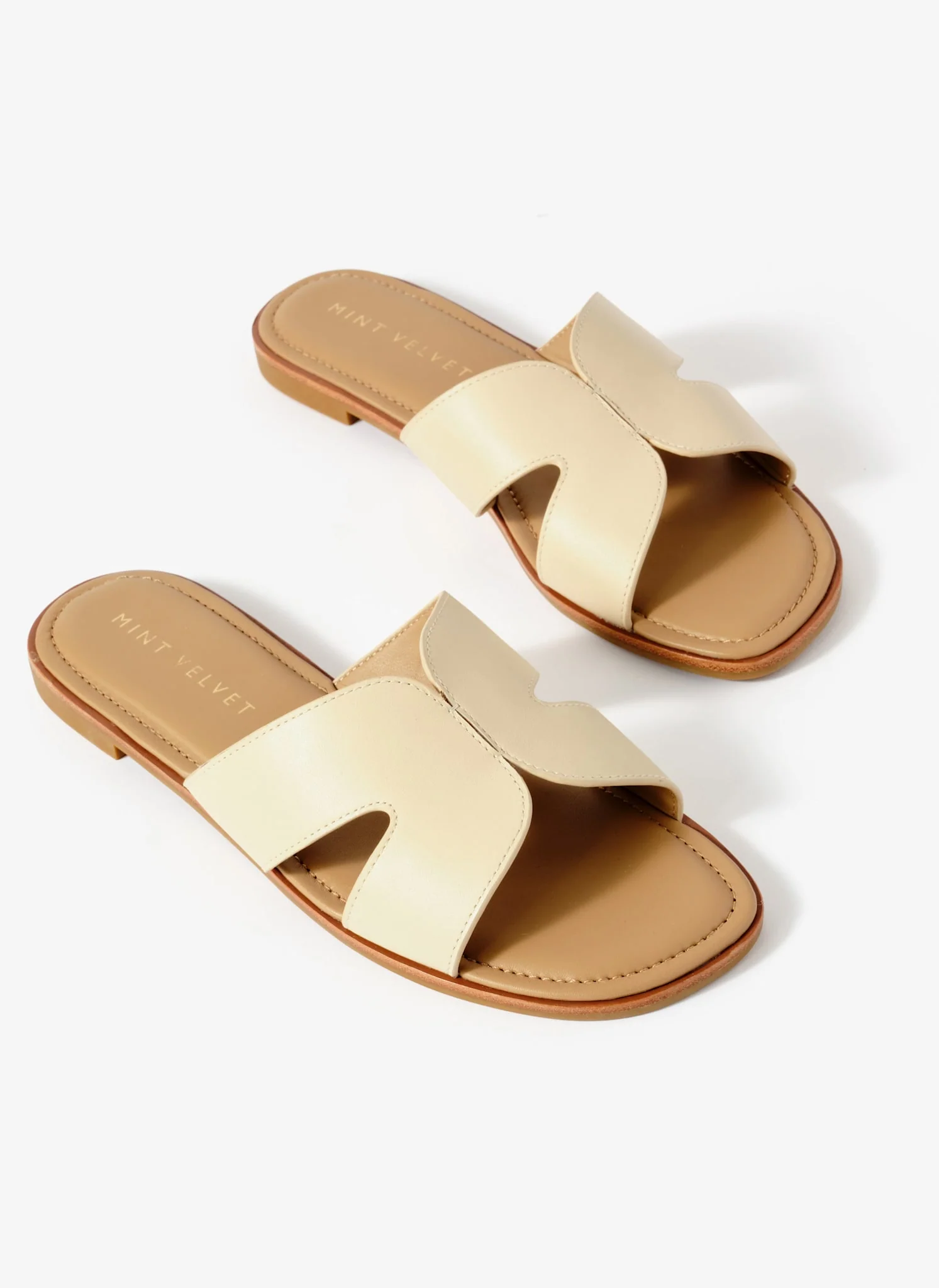 Darcy Cream Leather Sandals - Image 4