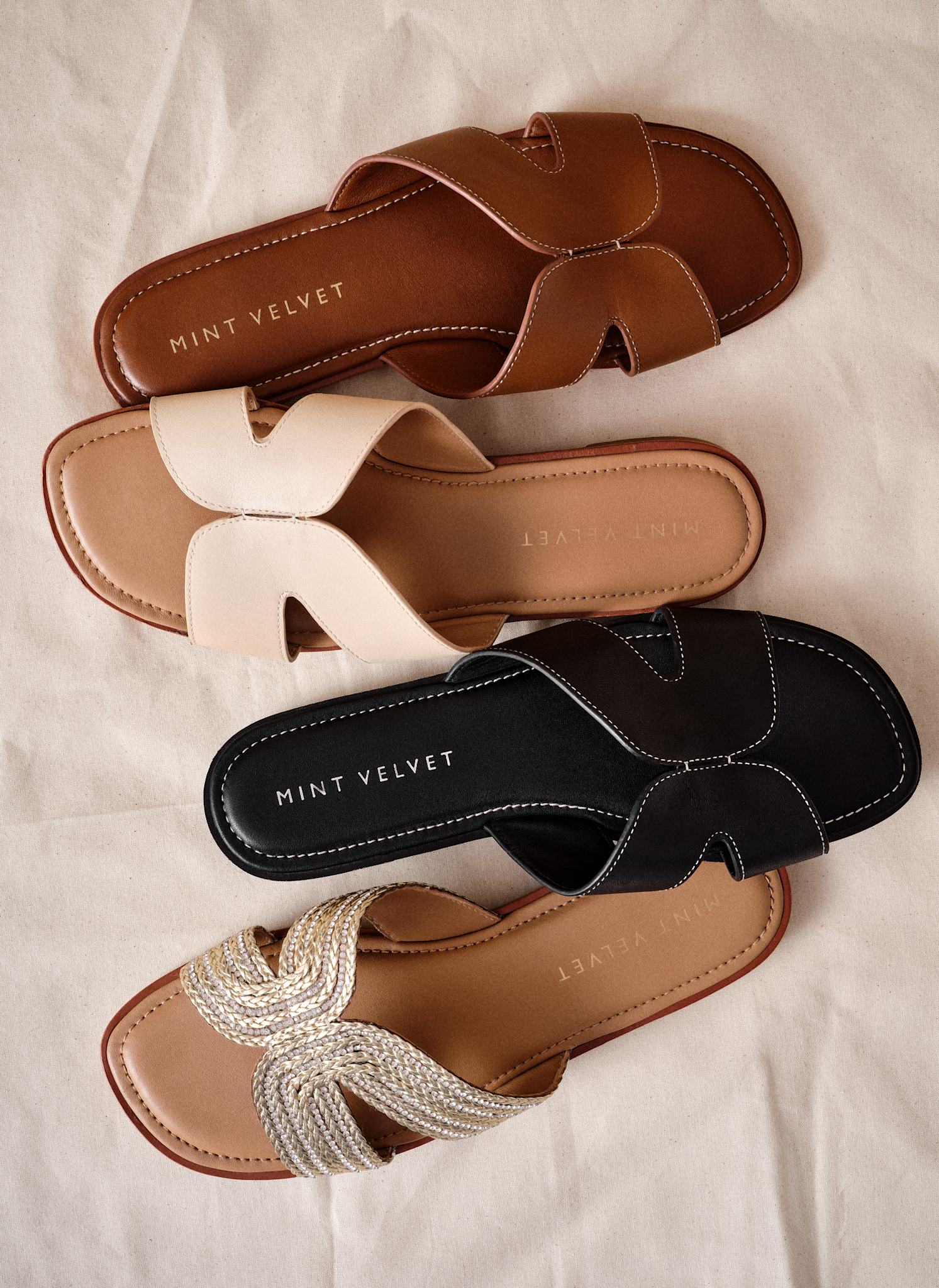 Darcy Gold Metallic Detail Sandals - Image 6