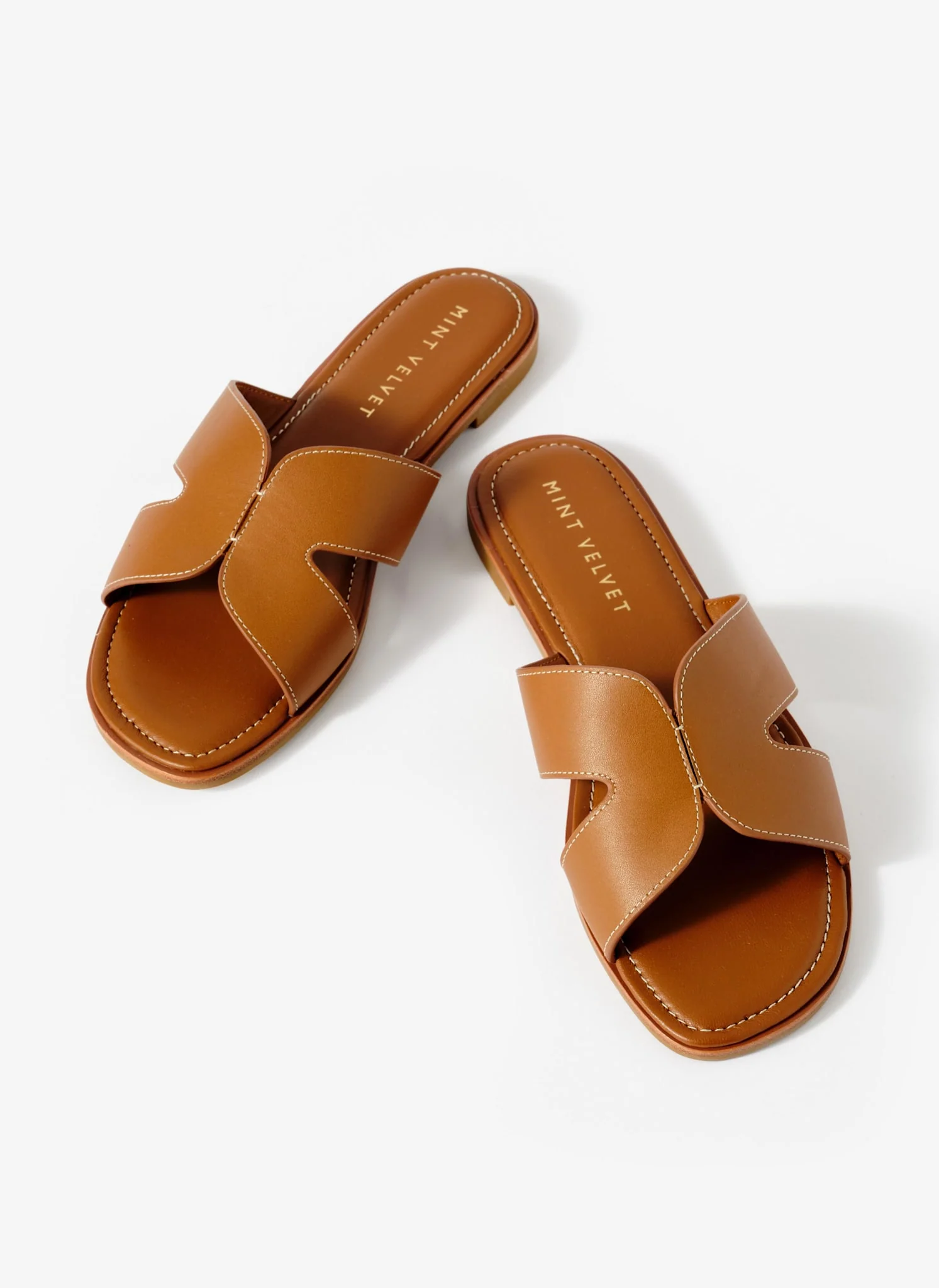 Darcy Tan Leather Sandals - Image 5